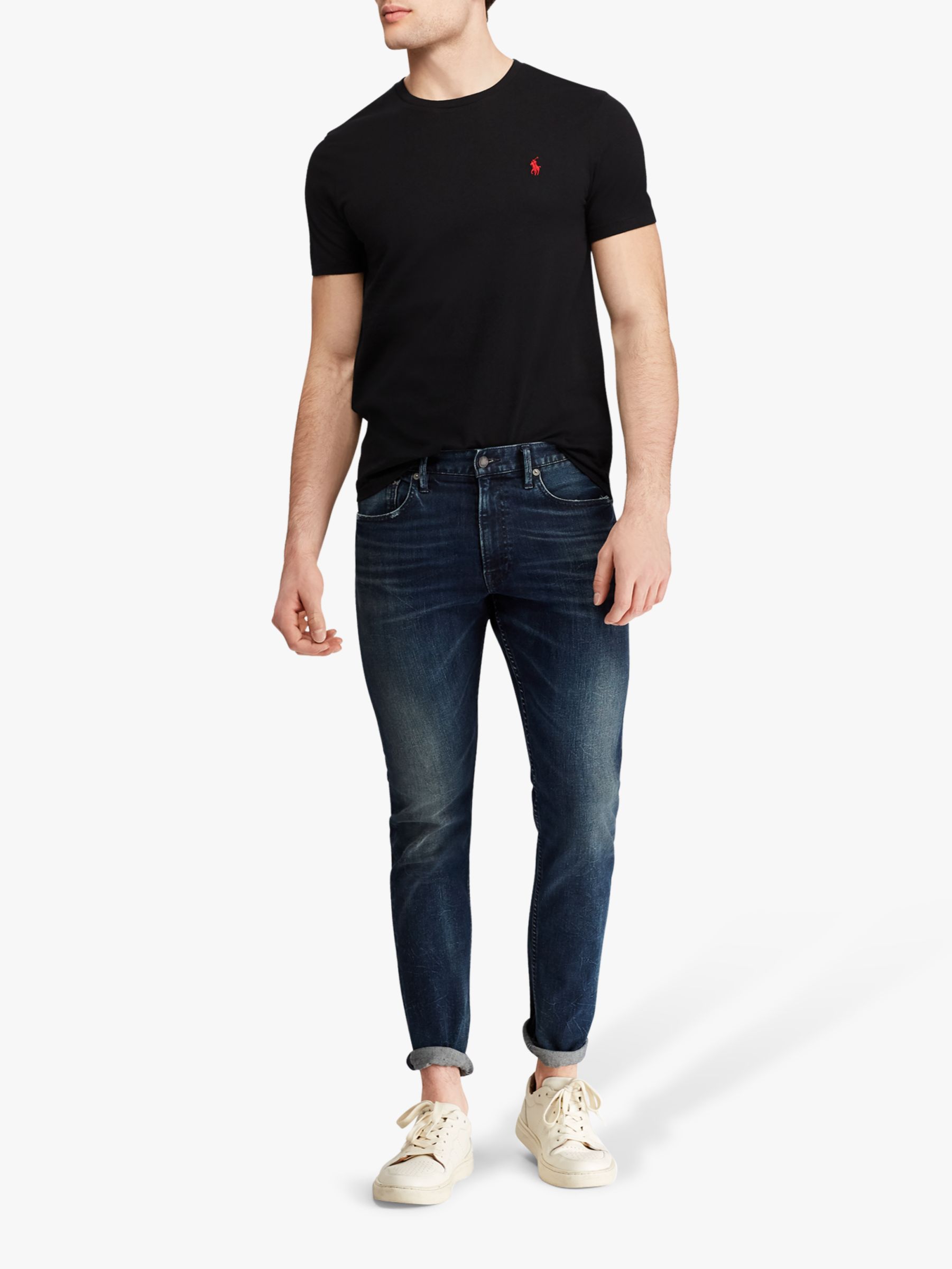 Polo Ralph Lauren Short Sleeve Custom Fit Crew Neck T-Shirt, Black at ...