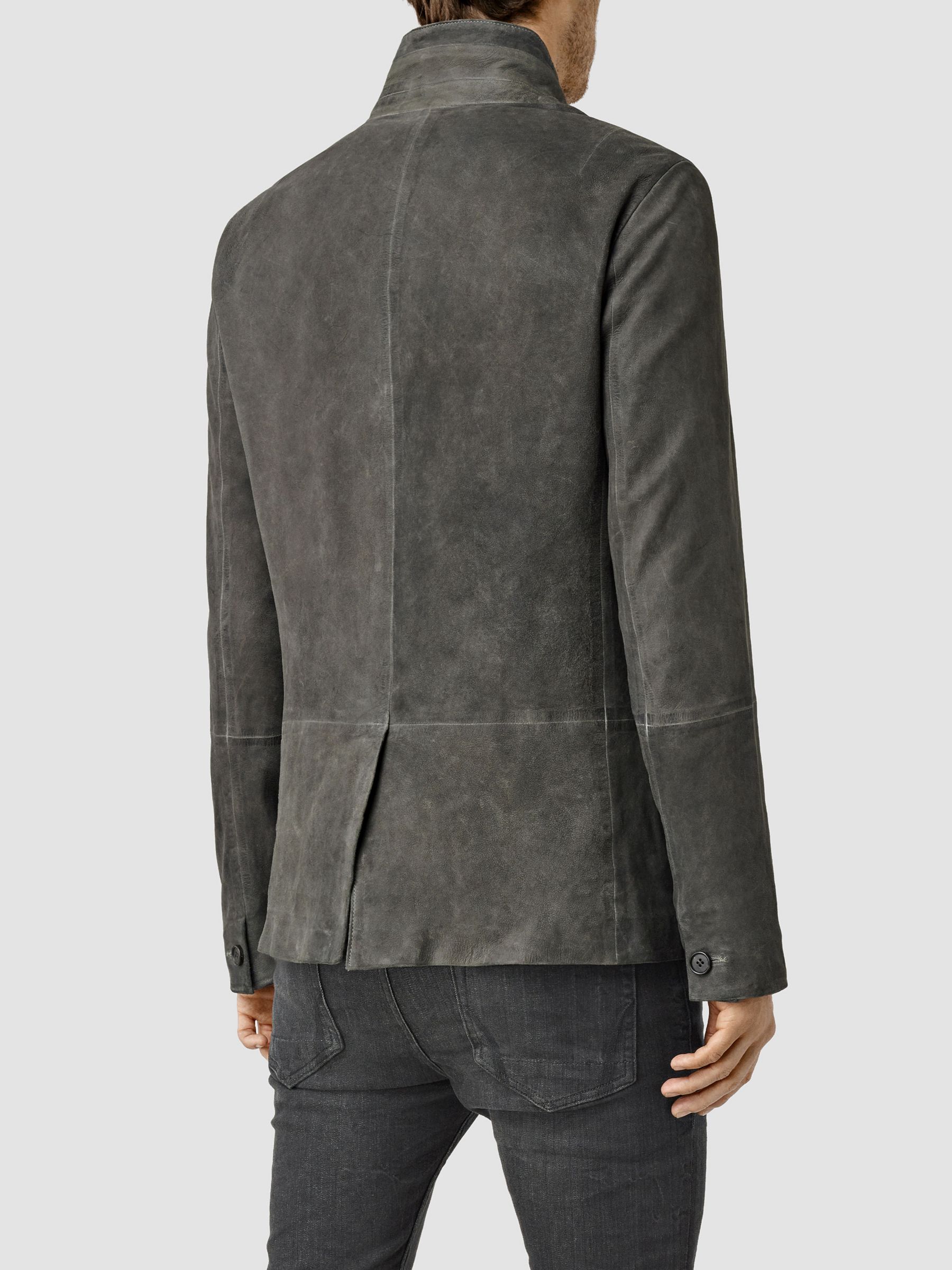 AllSaints Emerson Leather Blazer, Cement