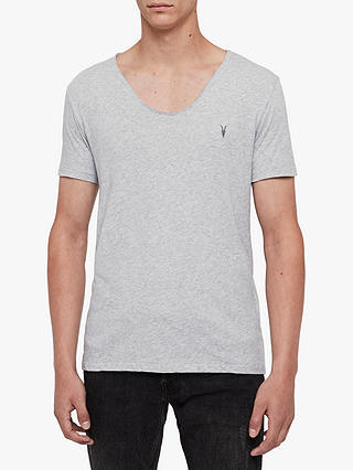 AllSaints Tonic Scoop Neck T-Shirt, Grey Marl