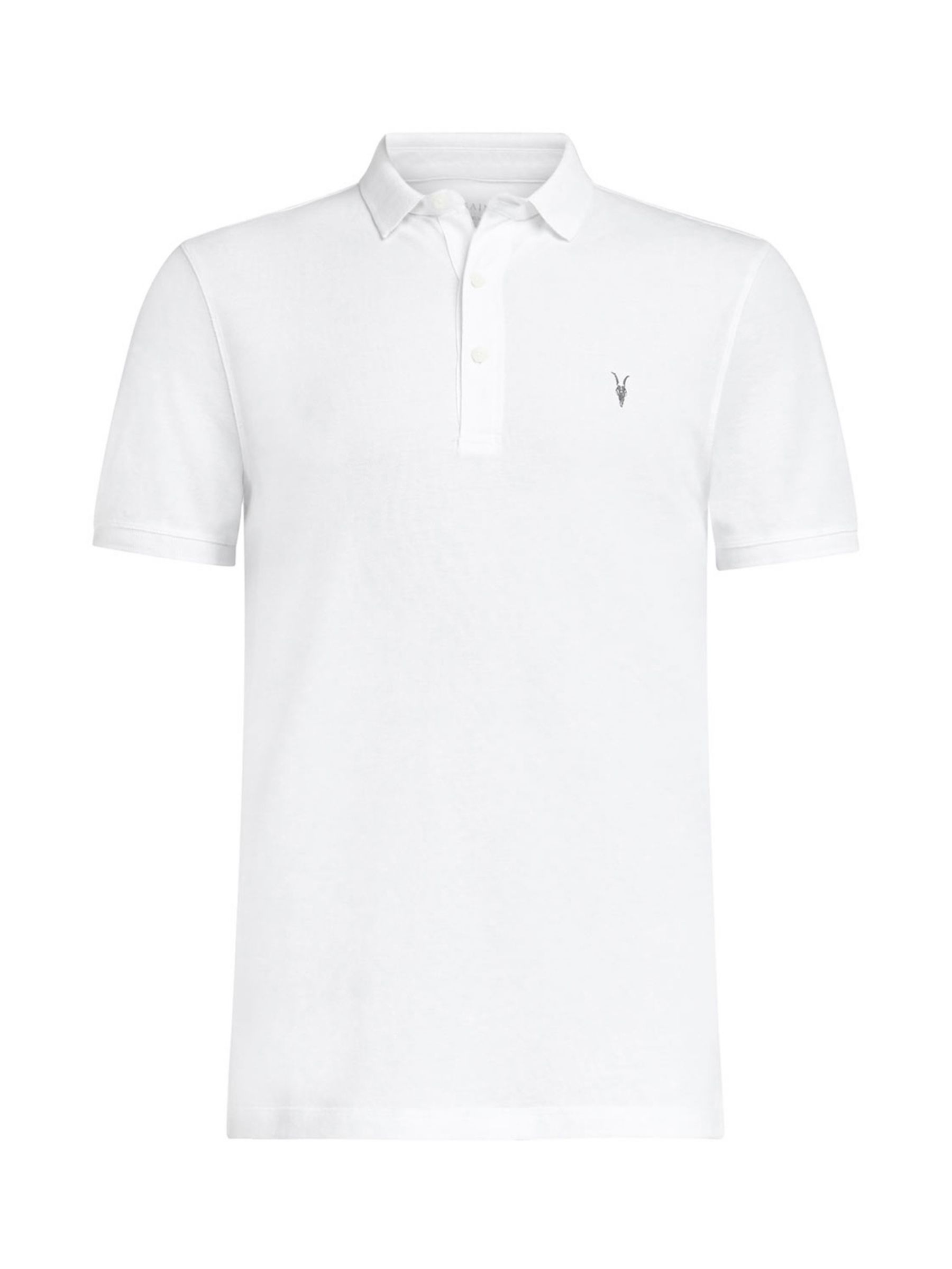 AllSaints Reform Short Sleeve Slim Polo Shirt, Optic White, XS