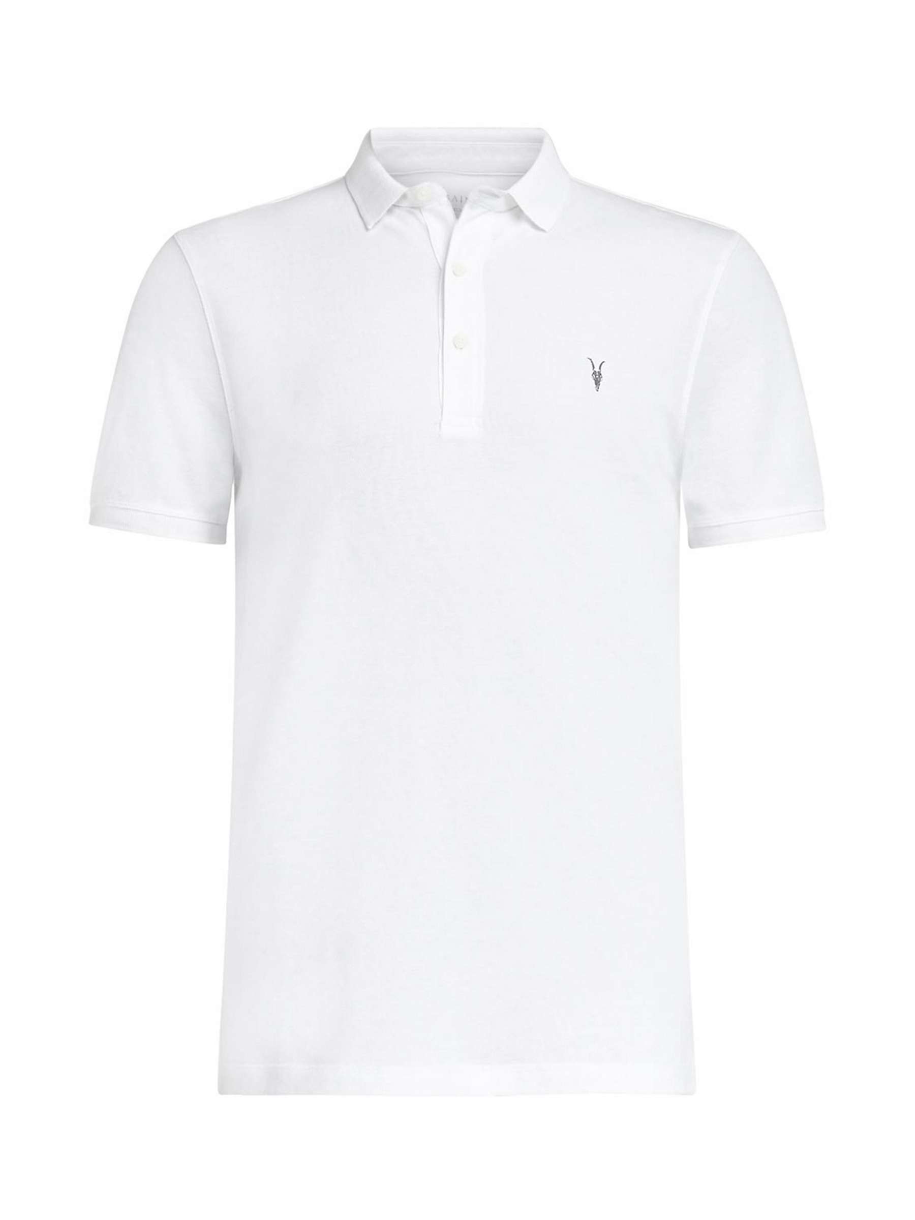AllSaints Reform Short Sleeve Slim Polo Shirt, Optic White at John ...