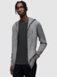 AllSaints Mode Merino Wool Zip Up Hoodie, Grey Marl