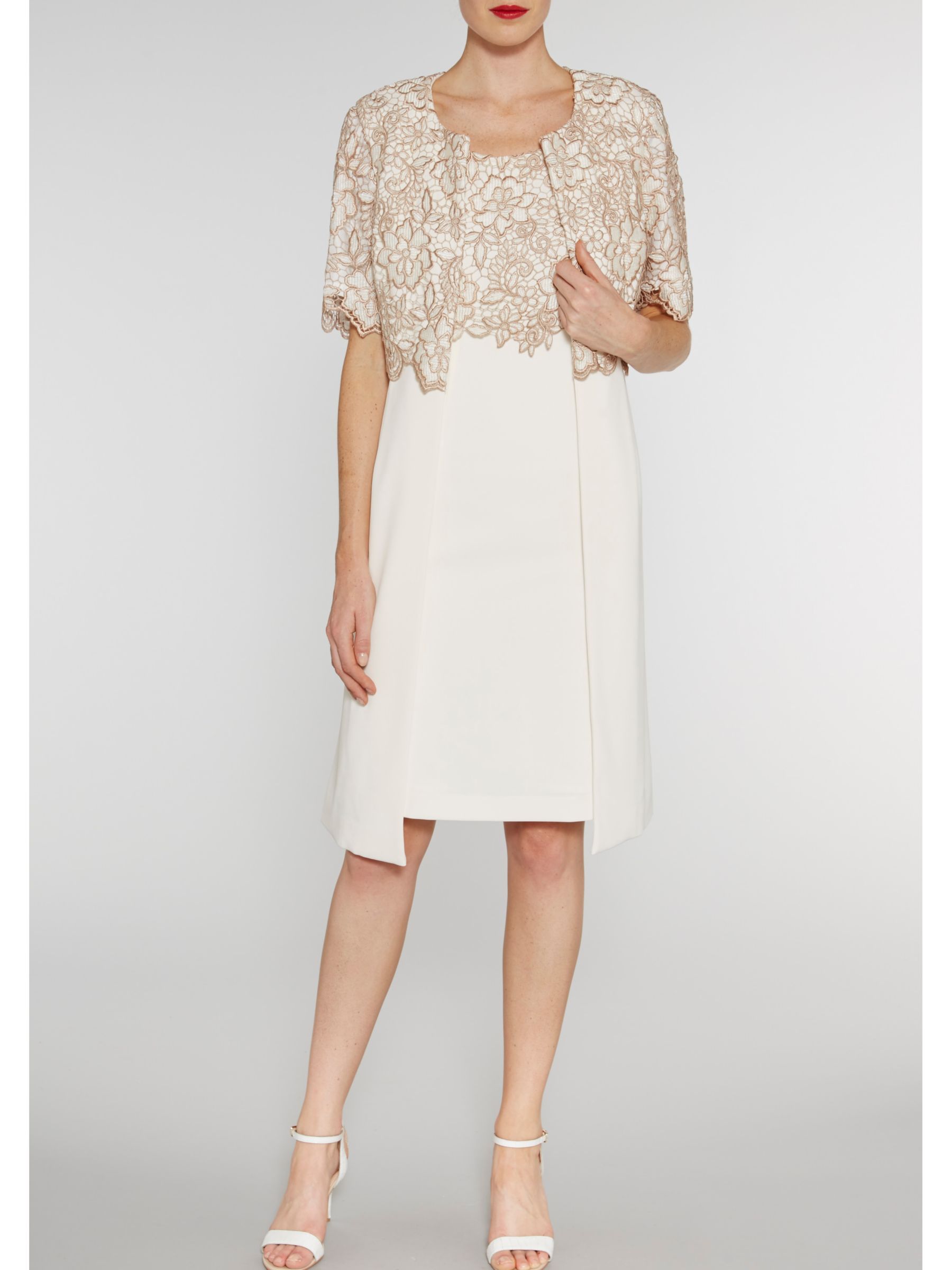 Gina Bacconi Two Tone Guipure Lace Coat And Dress at John Lewis & Partners
