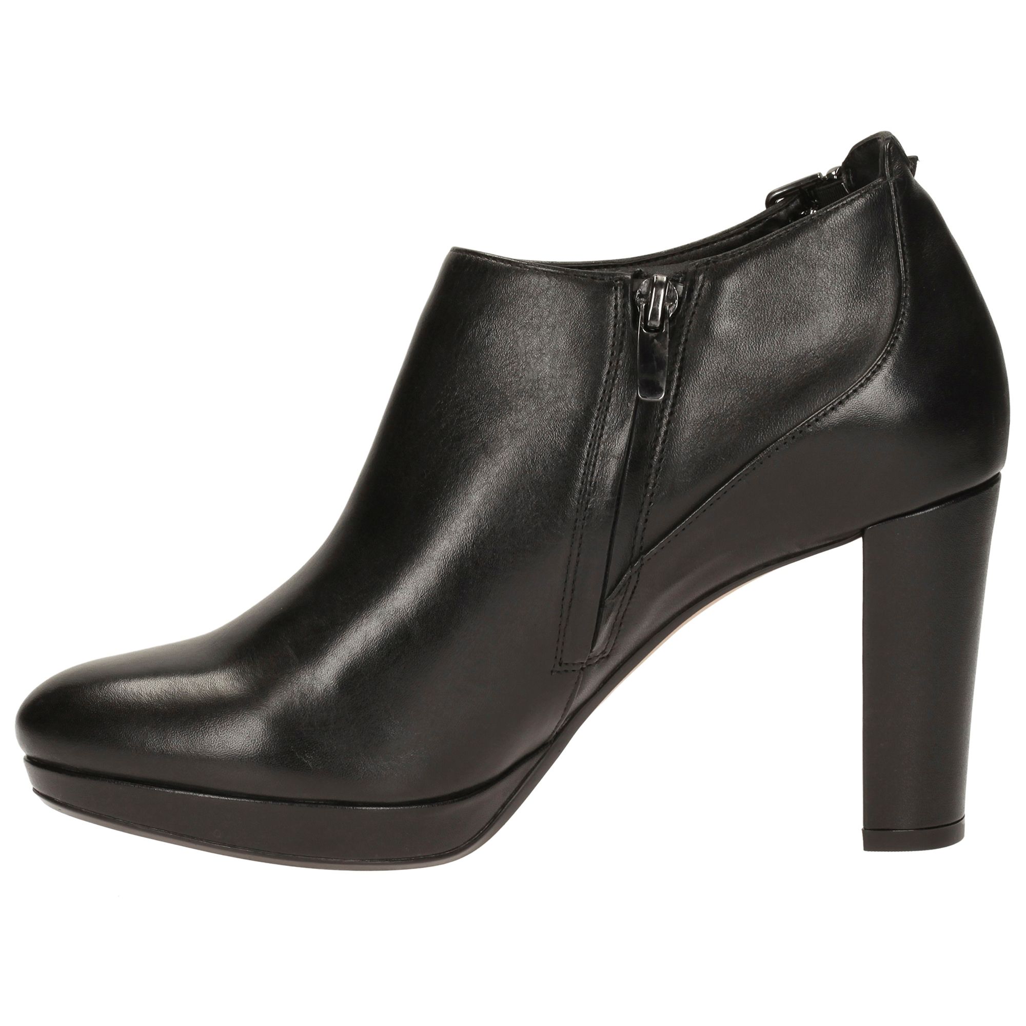 clarks kendra aviva black leather ankle boot with heel