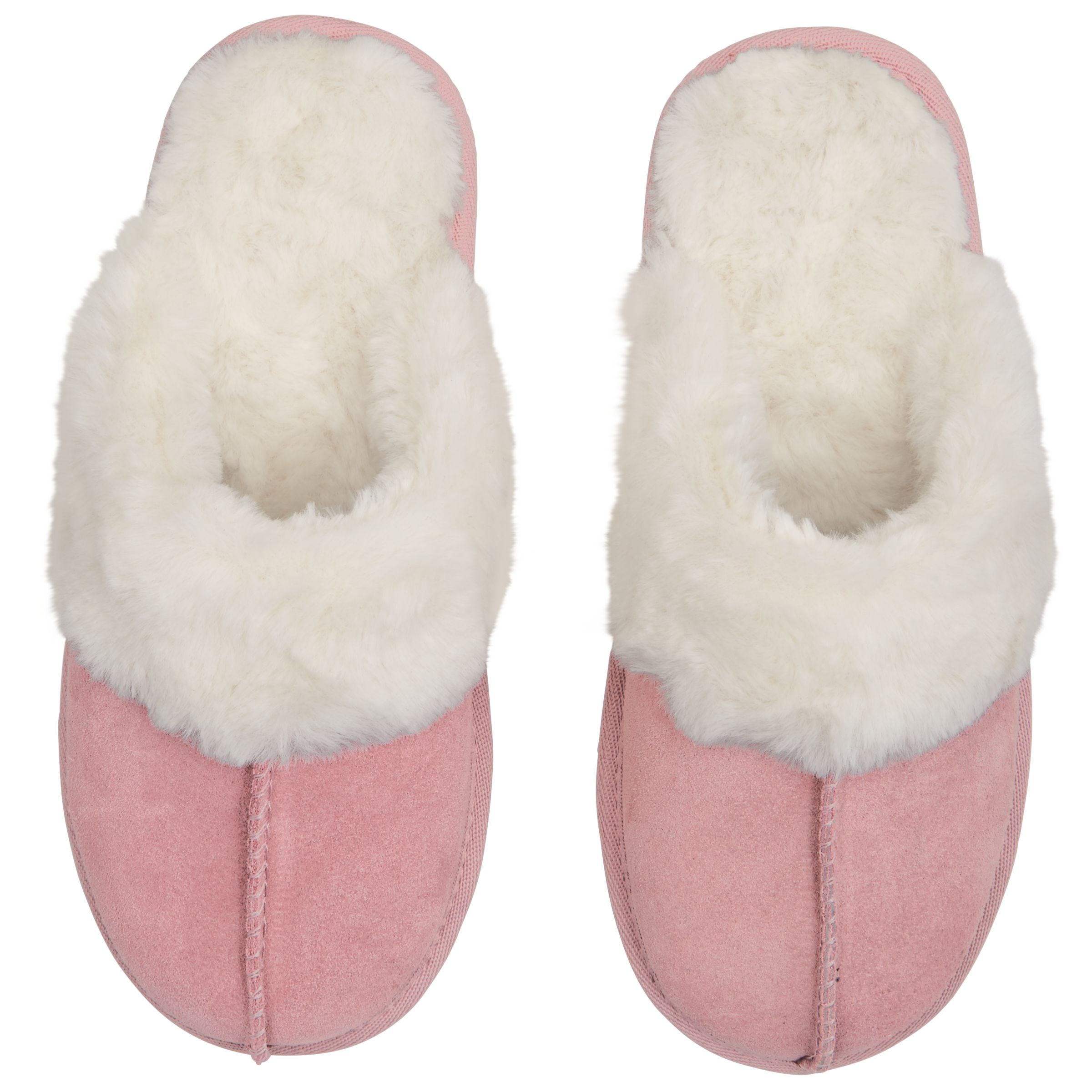 John Lewis & Partners Children's Snuggle Suede Mule Slippers, Pink