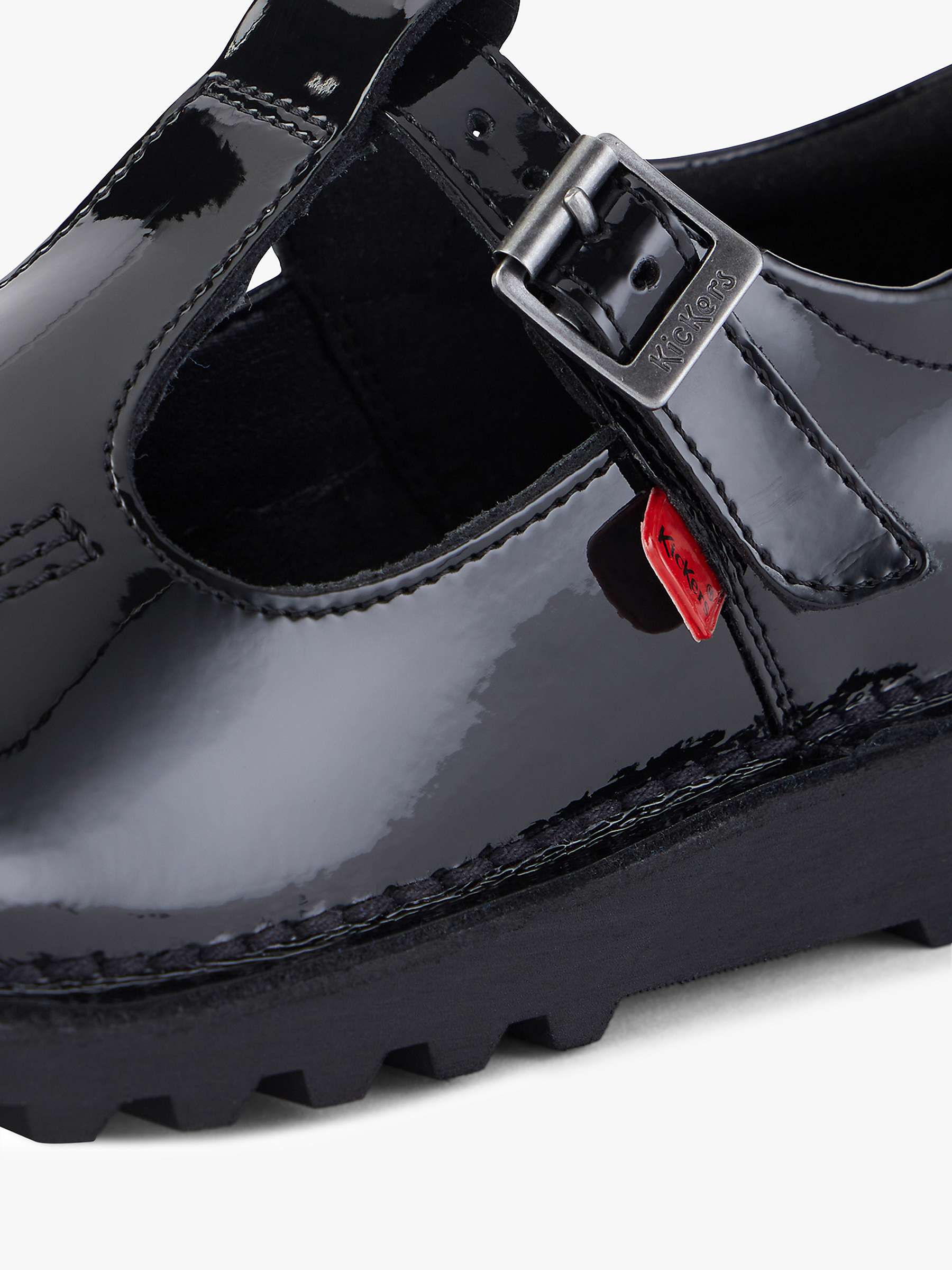Buy Kickers Kids' Kick T-Bar Shoes, Black Patent Online at johnlewis.com