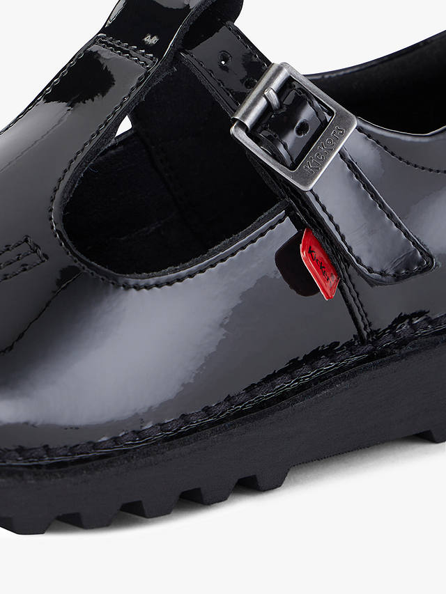Kickers Kids' Kick T-Bar Shoes, Black Patent