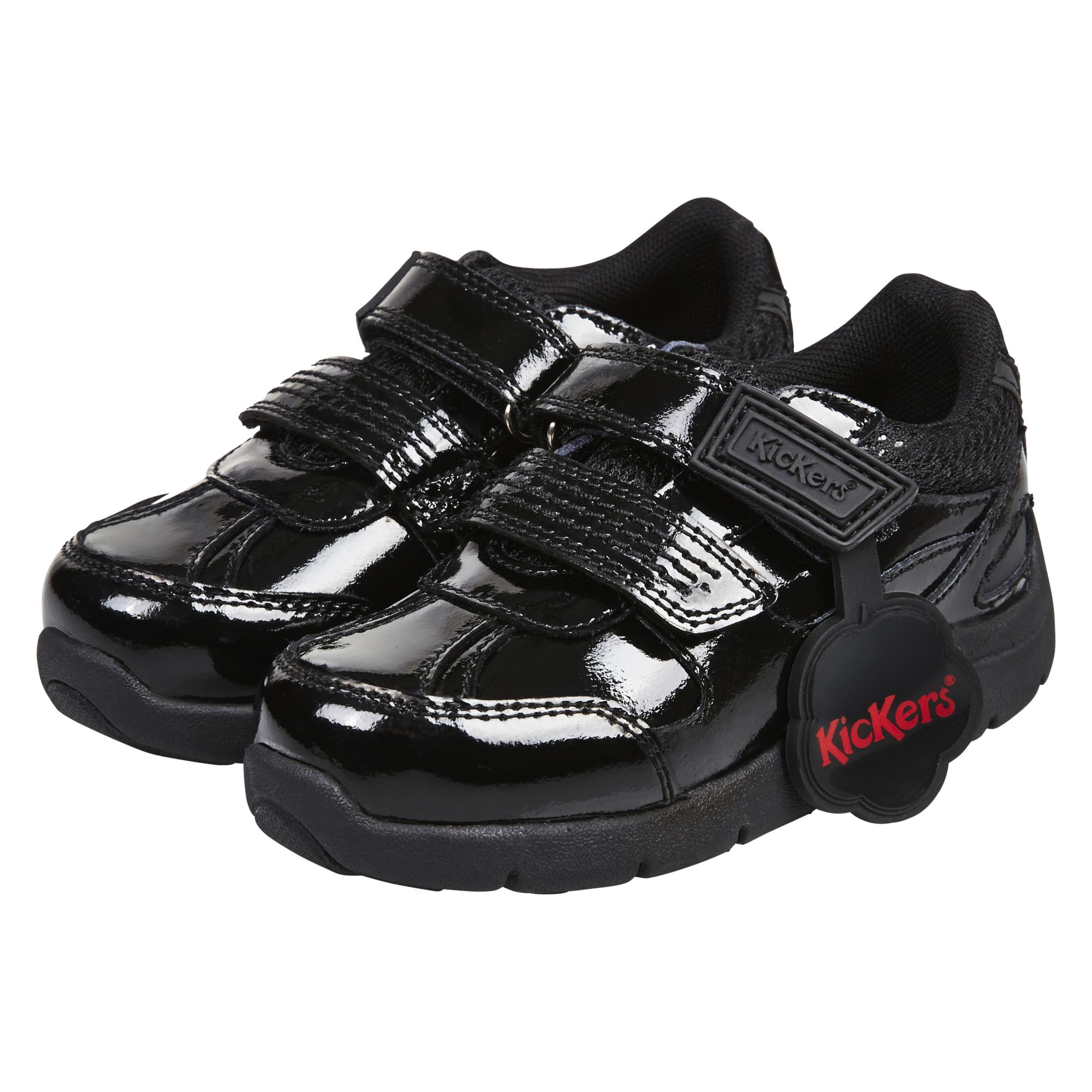 Kickers Children's Moakie Reflex Shoes, Black Patent, 25