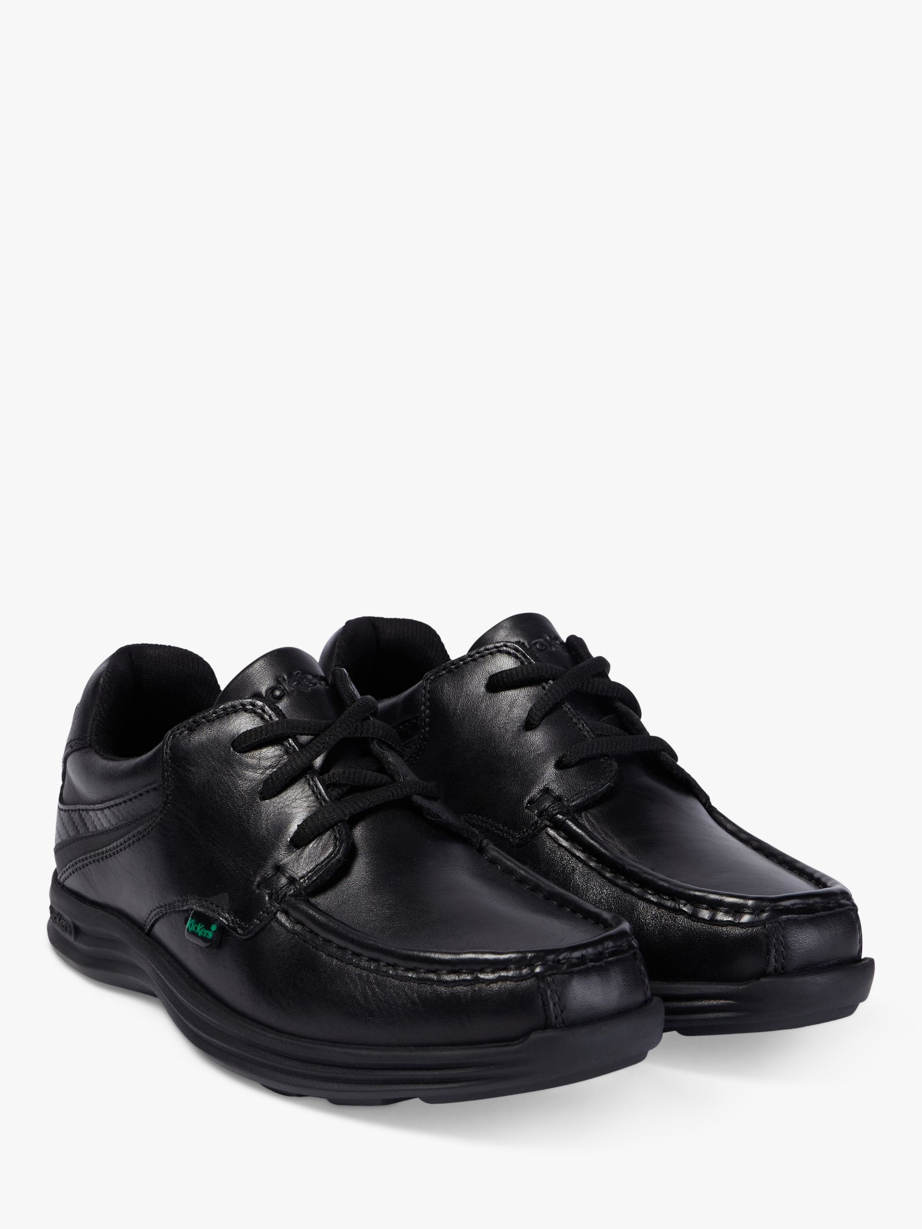 Buy Kickers Kids' Leather Reasan Laced Shoes, Black Online at johnlewis.com