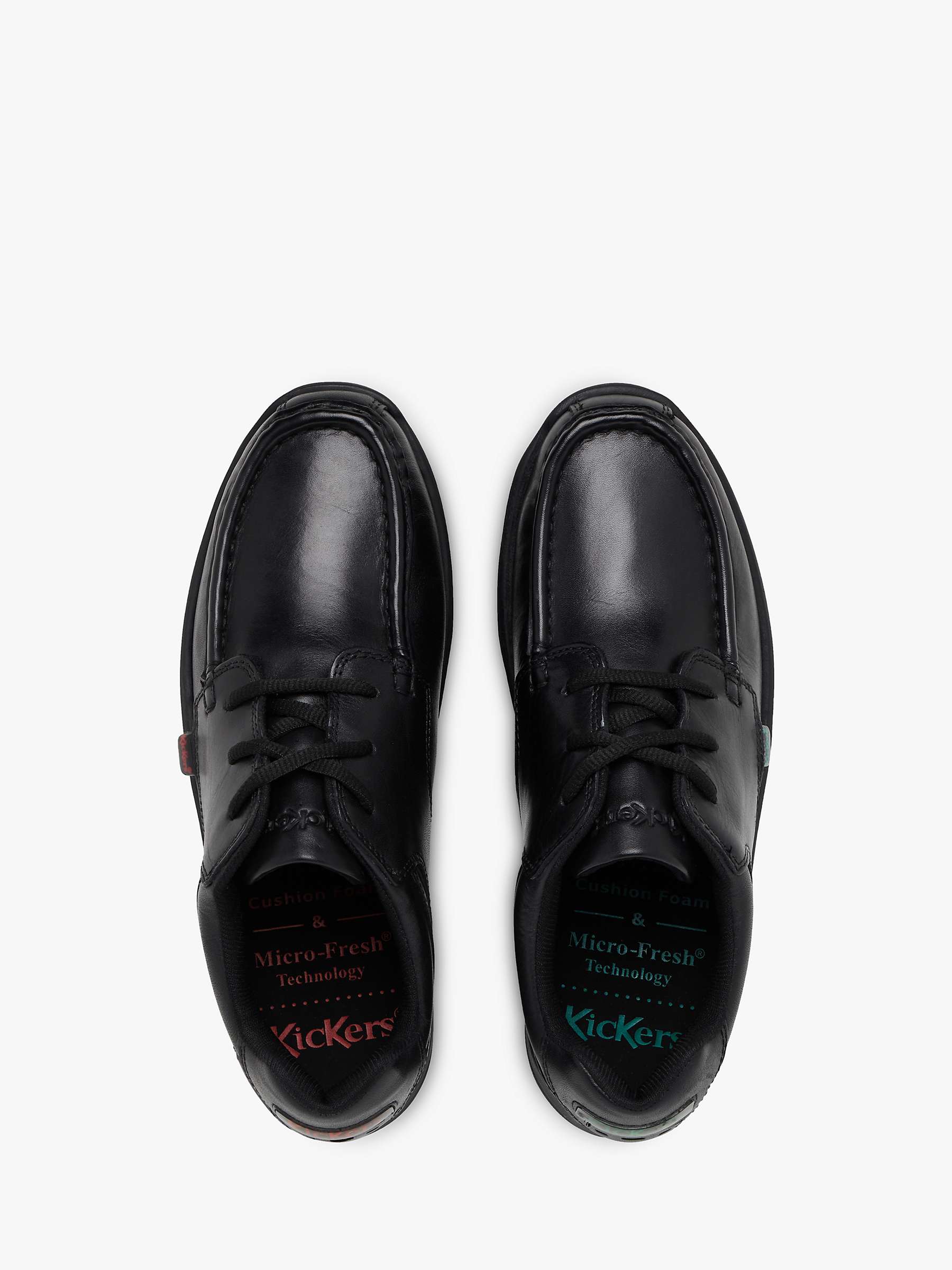 Buy Kickers Children's Leather Reasan Laced Shoes, Black Online at johnlewis.com