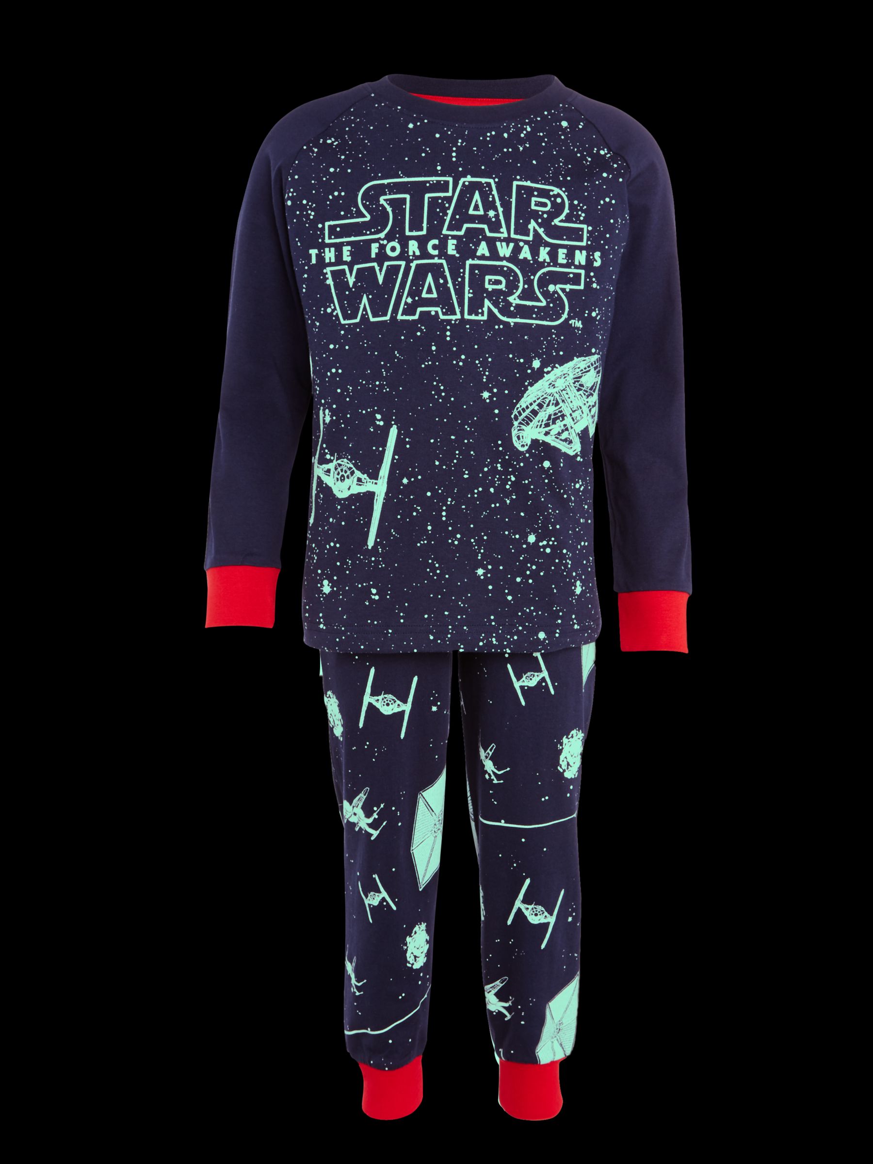 Buy Star Wars Children's Glow In The Dark Pyjamas, Navy | John Lewis