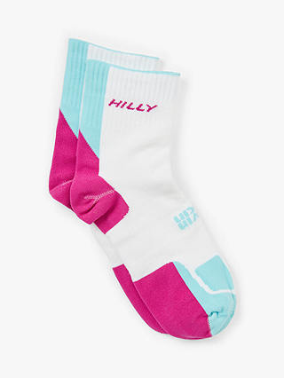 Hilly Twin Skin Running Socklets, White/Pink