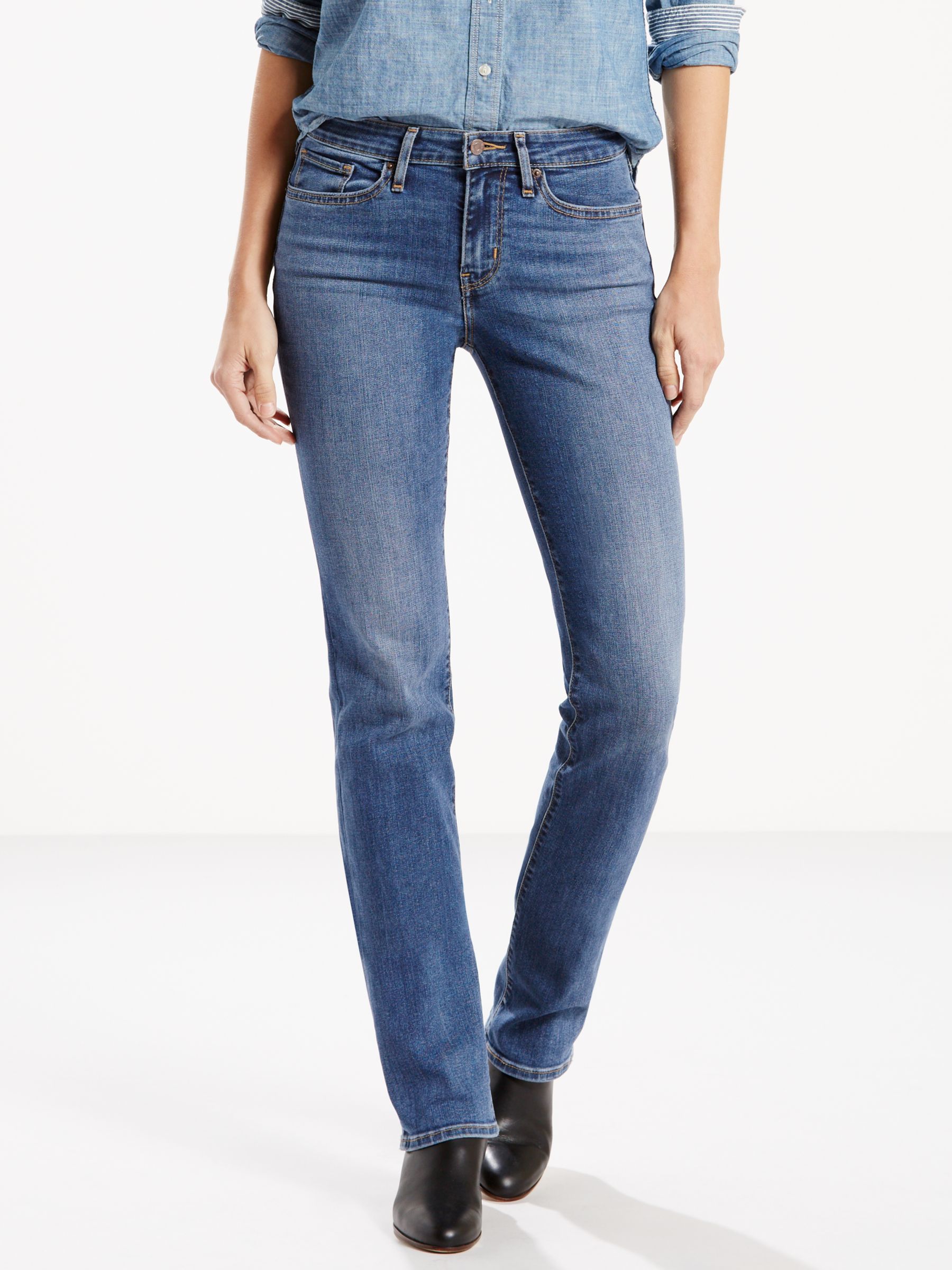 714 Mid Rise Straight Jeans, Blue Vista 