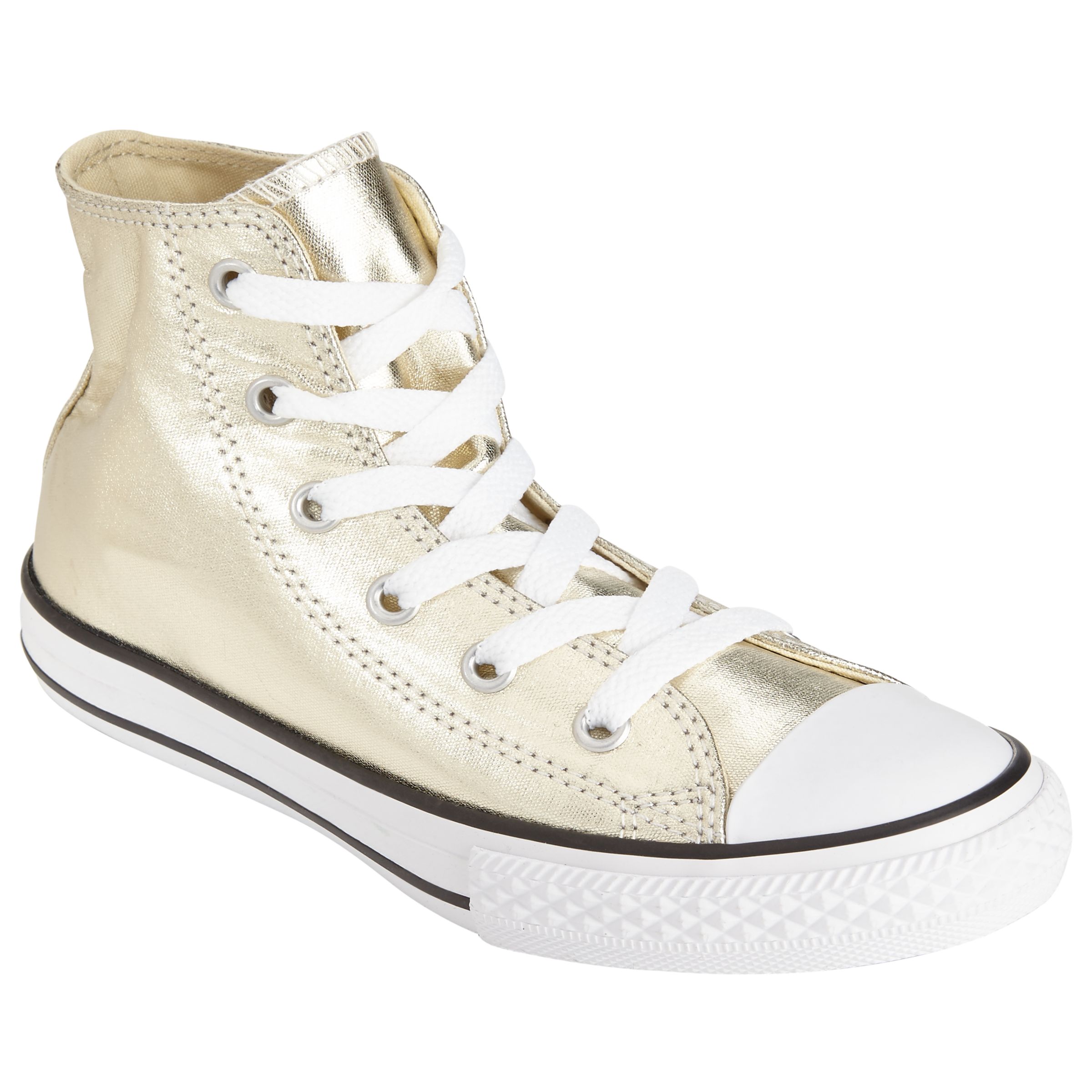 Converse Children's Hi Top Chuck Taylor Metallic Shoes, Light Gold, 13 Jnr