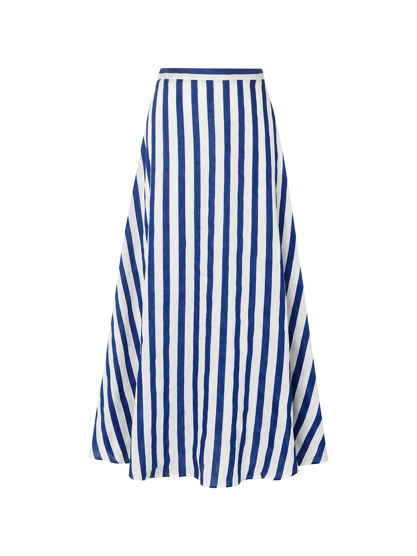 L.K. Bennett Harpa Stripe Skirt, Blue/White at John Lewis & Partners