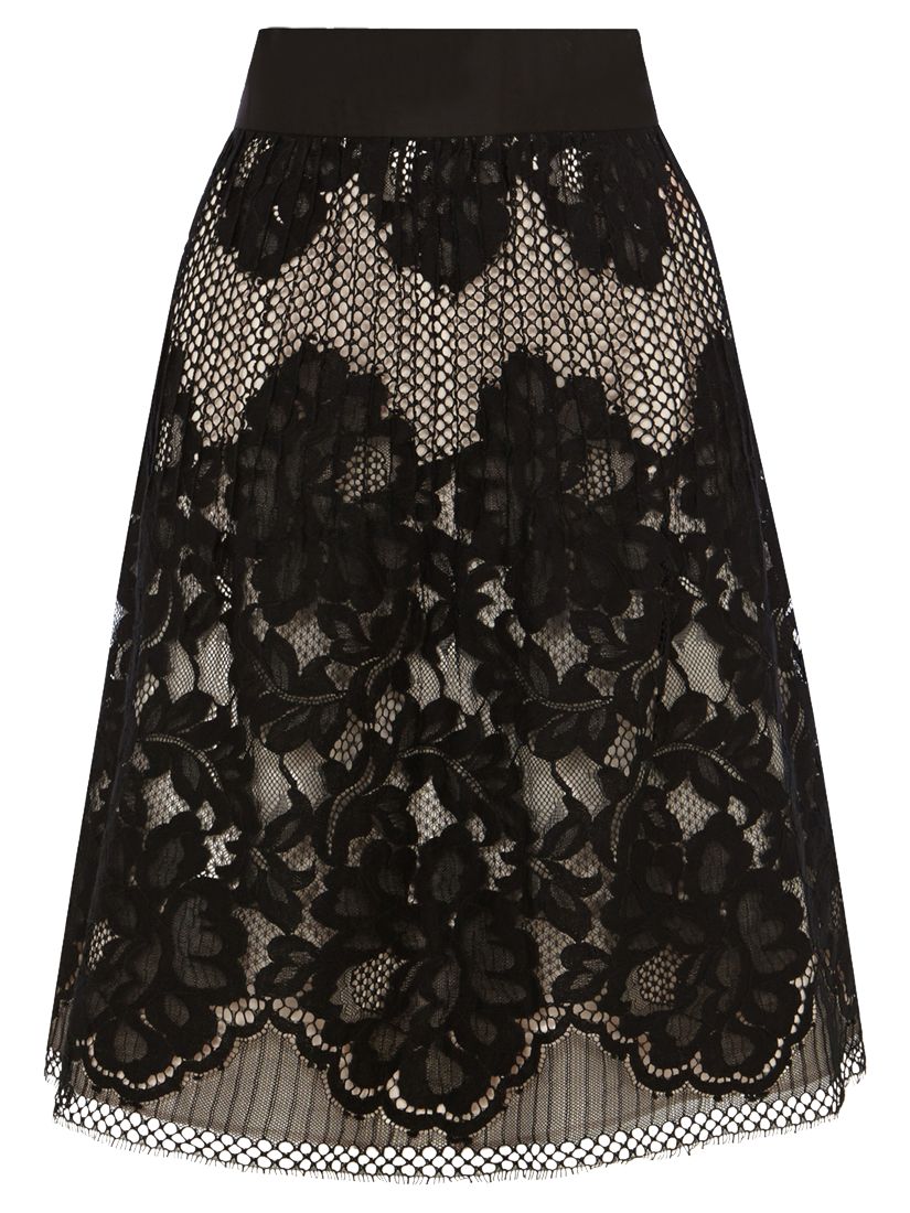 Coast Fantasia Lace Skirt, Black at John Lewis & Partners