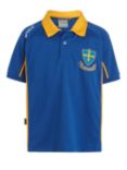 St Michael's Church of England Preparatory School PE Polo Shirt, Royal Blue/Amber
