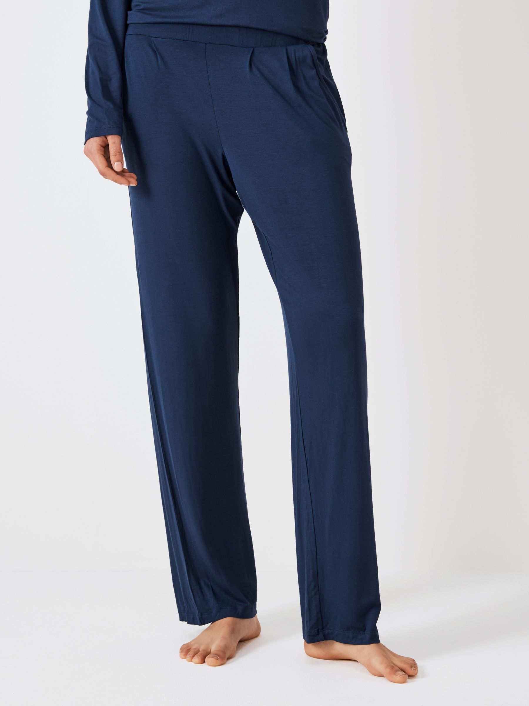 Women's Plain Cashmere Lounge Trousers Navy Blue