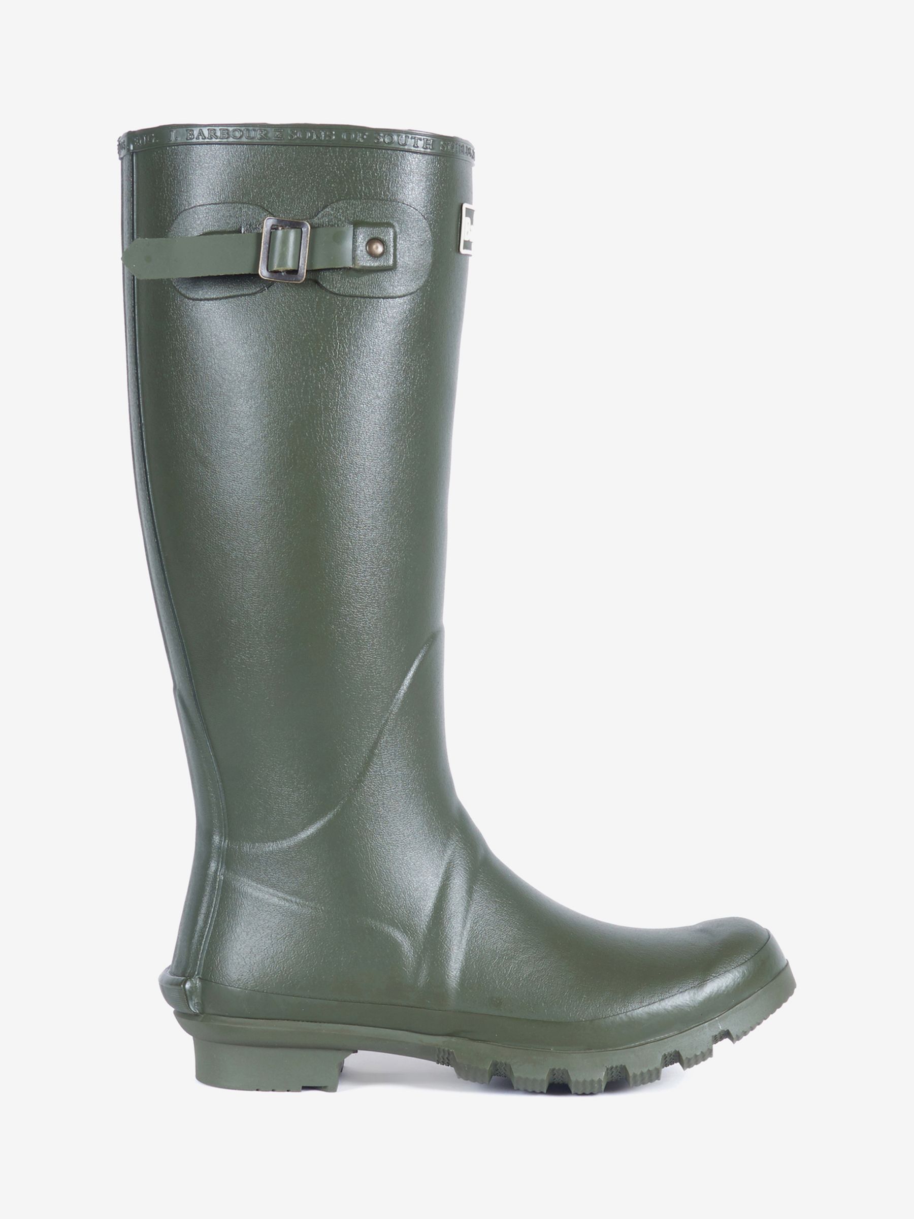 Barbour Bede Waterproof Wellington Boots, Olive at John Lewis & Partners