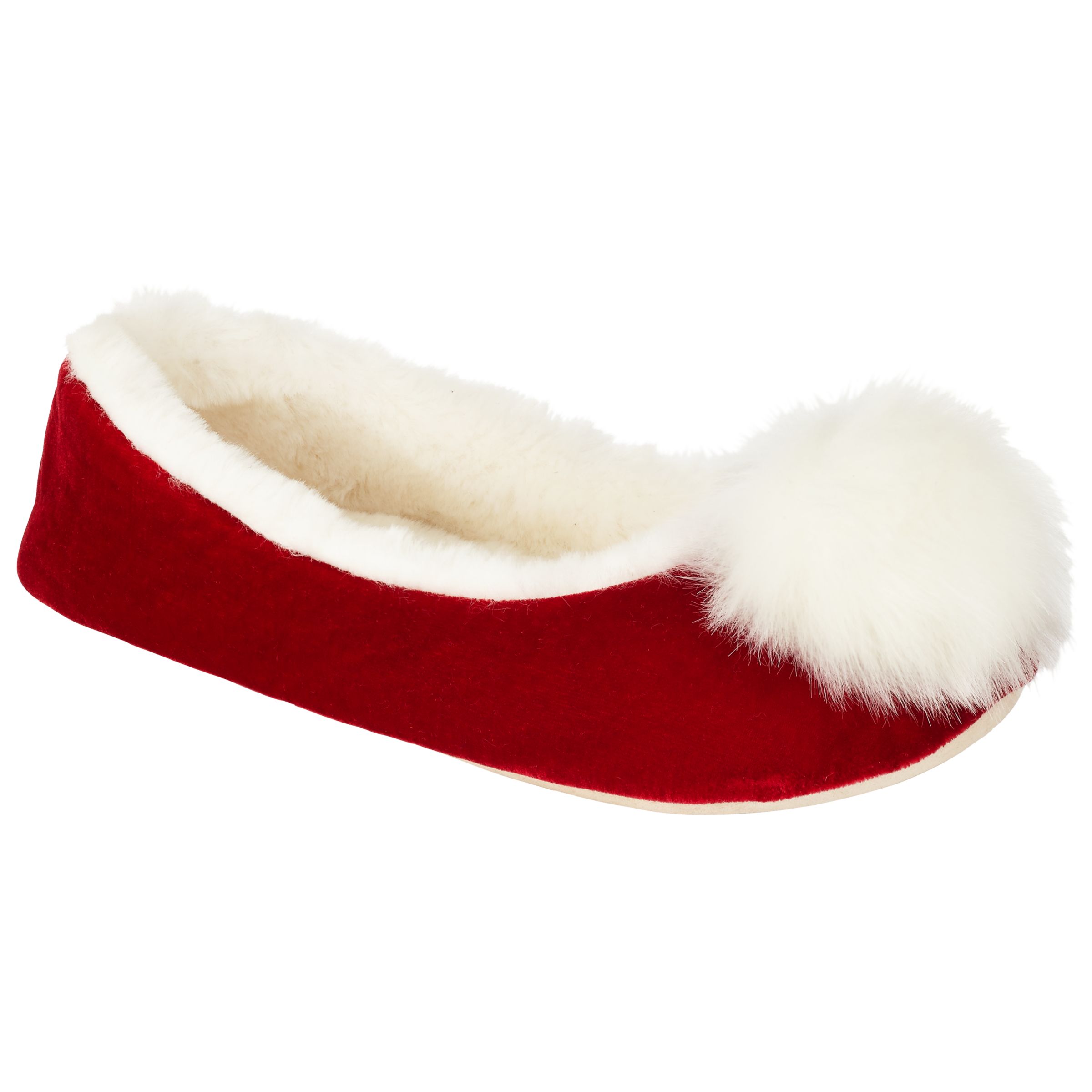 red pom pom slippers