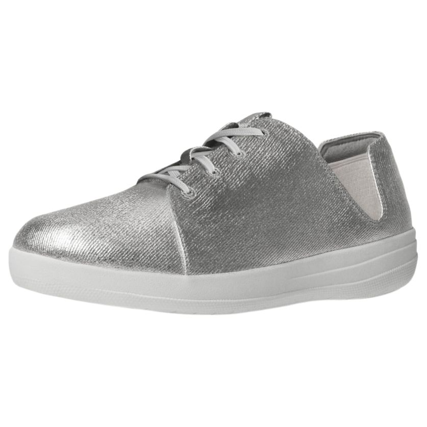 FitFlop Fsporty Lace Up Trainers | Silver at John Lewis