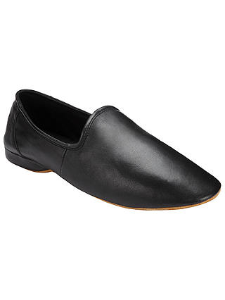 John Lewis & Partners Seville III Leather Slippers, Black