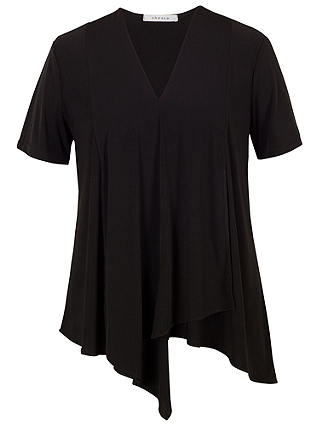 Chesca Asymmetric Layered Jersey Top, Black