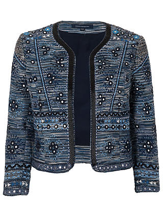 French Connection Palm Valley Embellished Jacket, Blue