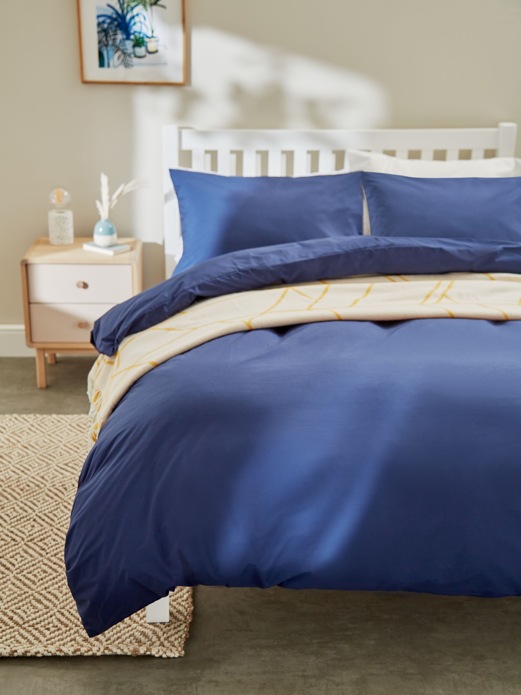 John Lewis ANYDAY Easy Care 200 Thread Count Polycotton Bedding, Navy
