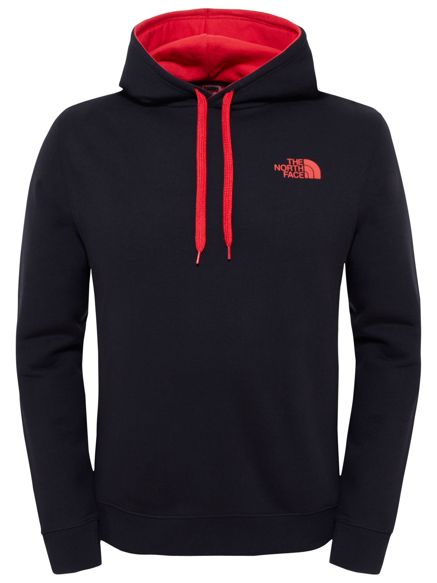 north face black and red hoodie