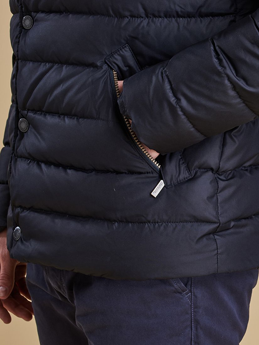 Barbour Cowl Quilt Jacket, Navy at John 