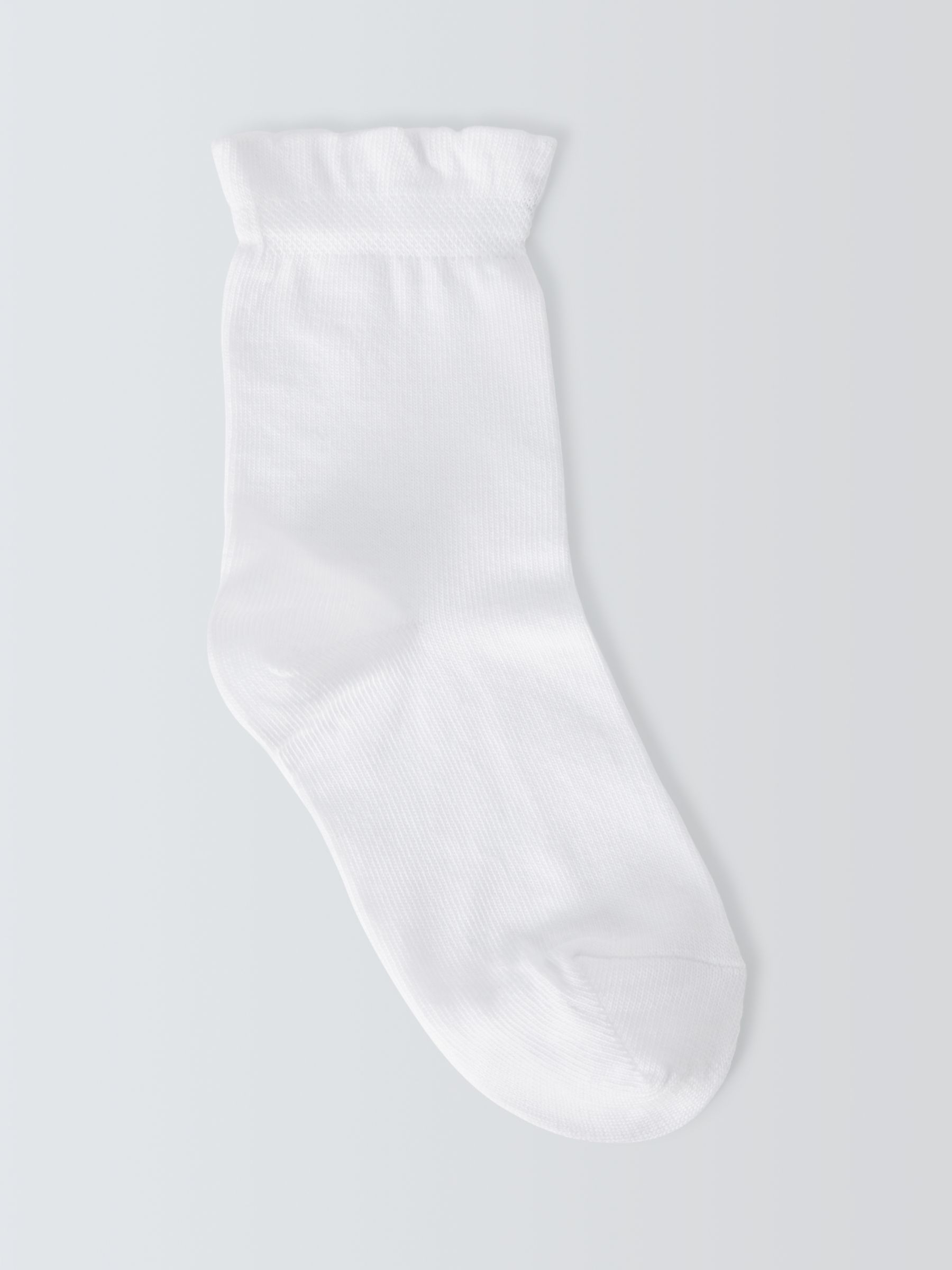 John Lewis Kids' Frill Top Socks, Pack of 5, White, 6-8.5 Jnr