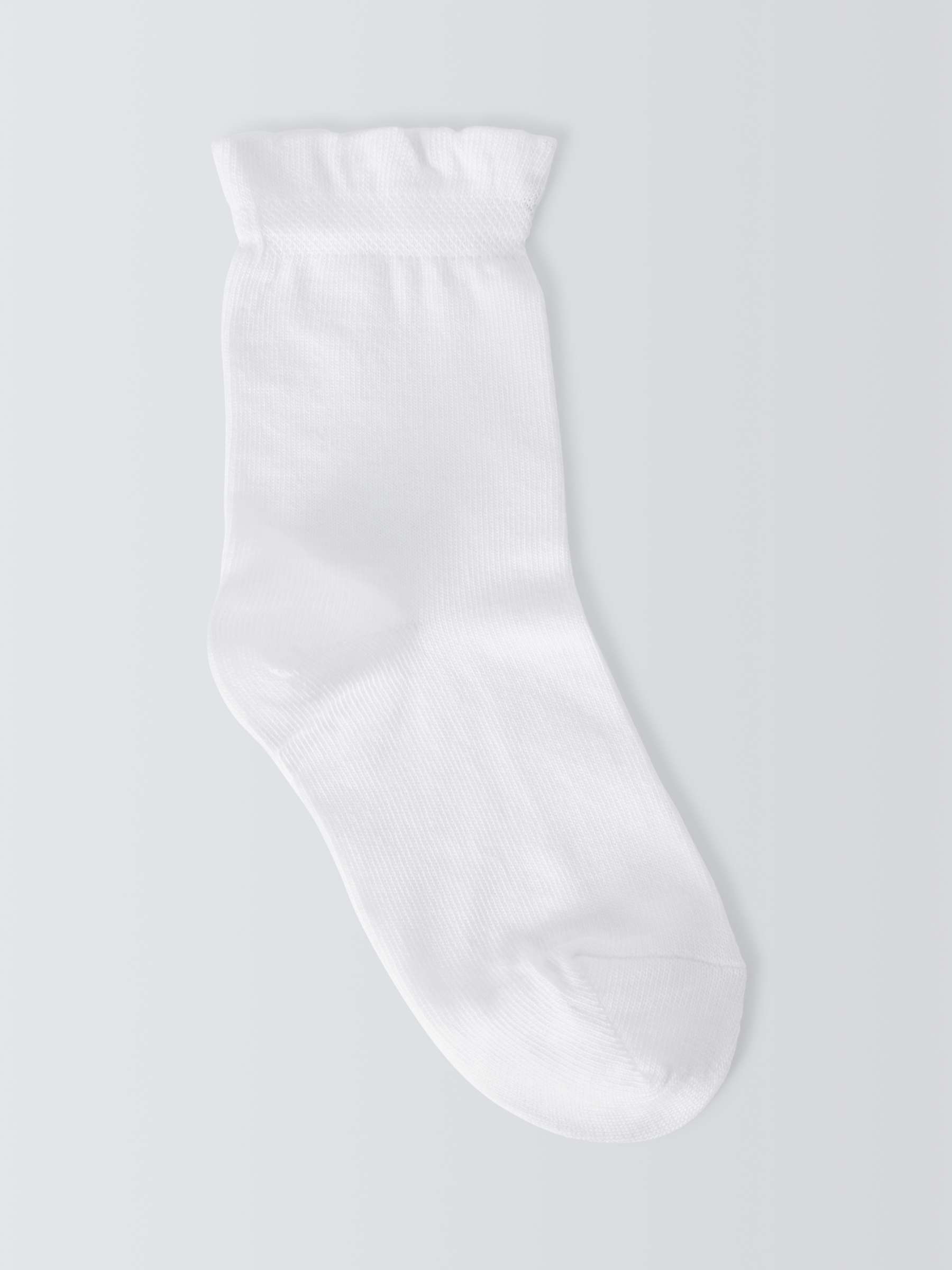 Buy John Lewis Kids' Frill Top Socks, Pack of 5, White Online at johnlewis.com