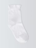 ANYDAY John Lewis & Partners Kids' Frill Top Socks, Pack of 5, White