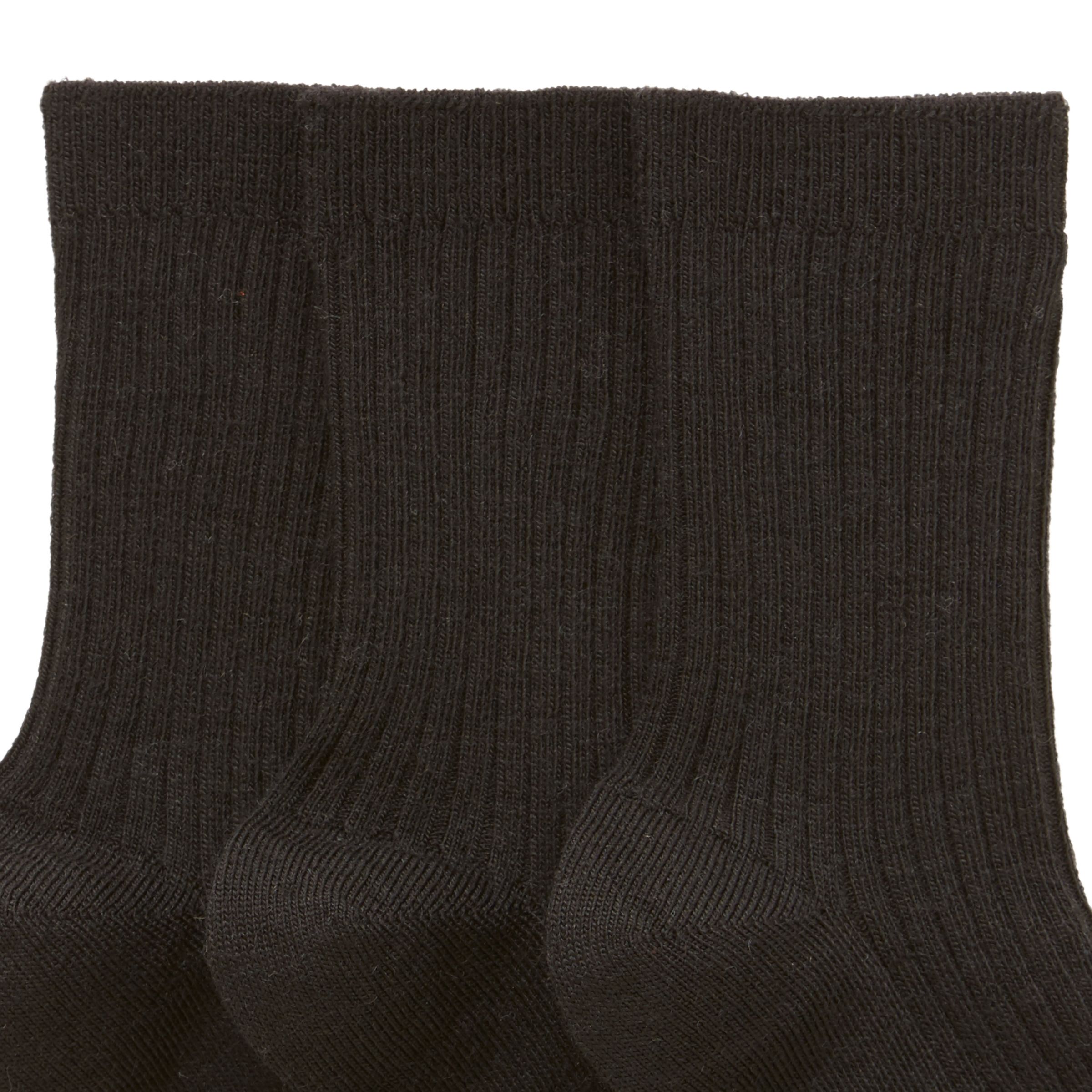 John Lewis Children's Wool Rich Socks, Pack of 3, Black, 6-8.5 Jnr
