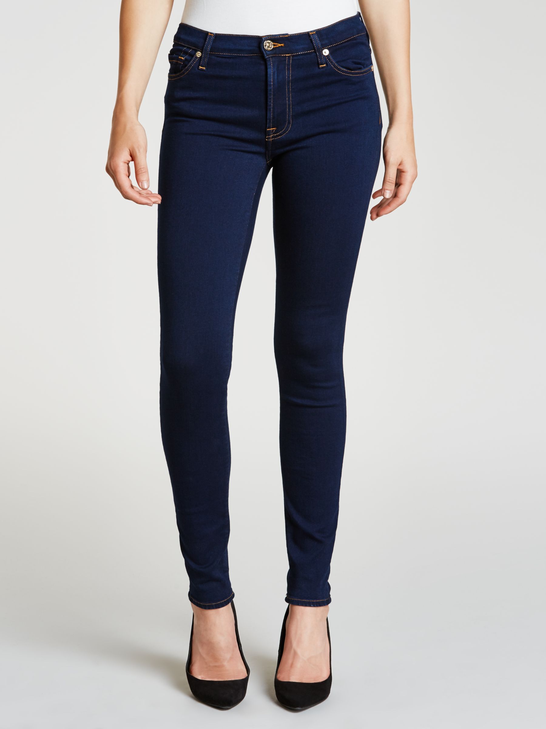 7 For All Mankind High Waist Skinny Slim Illusion Jeans, Luxe Rinsed ...