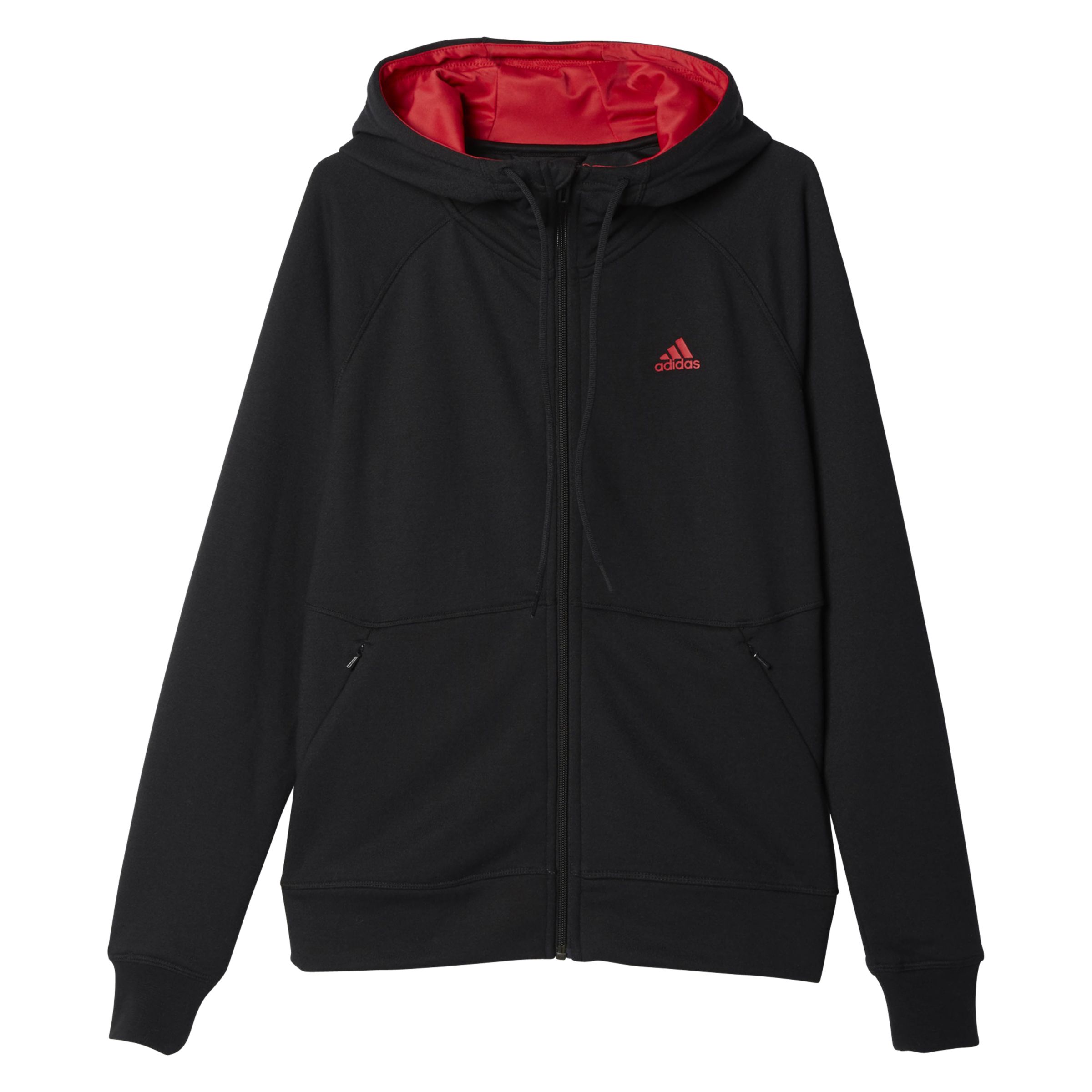 adidas hoodie black and red