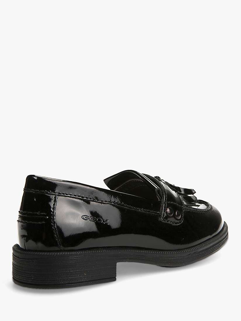 Geox Kids' Agata Slip On Leather Loafers, Patent Black at John Lewis ...