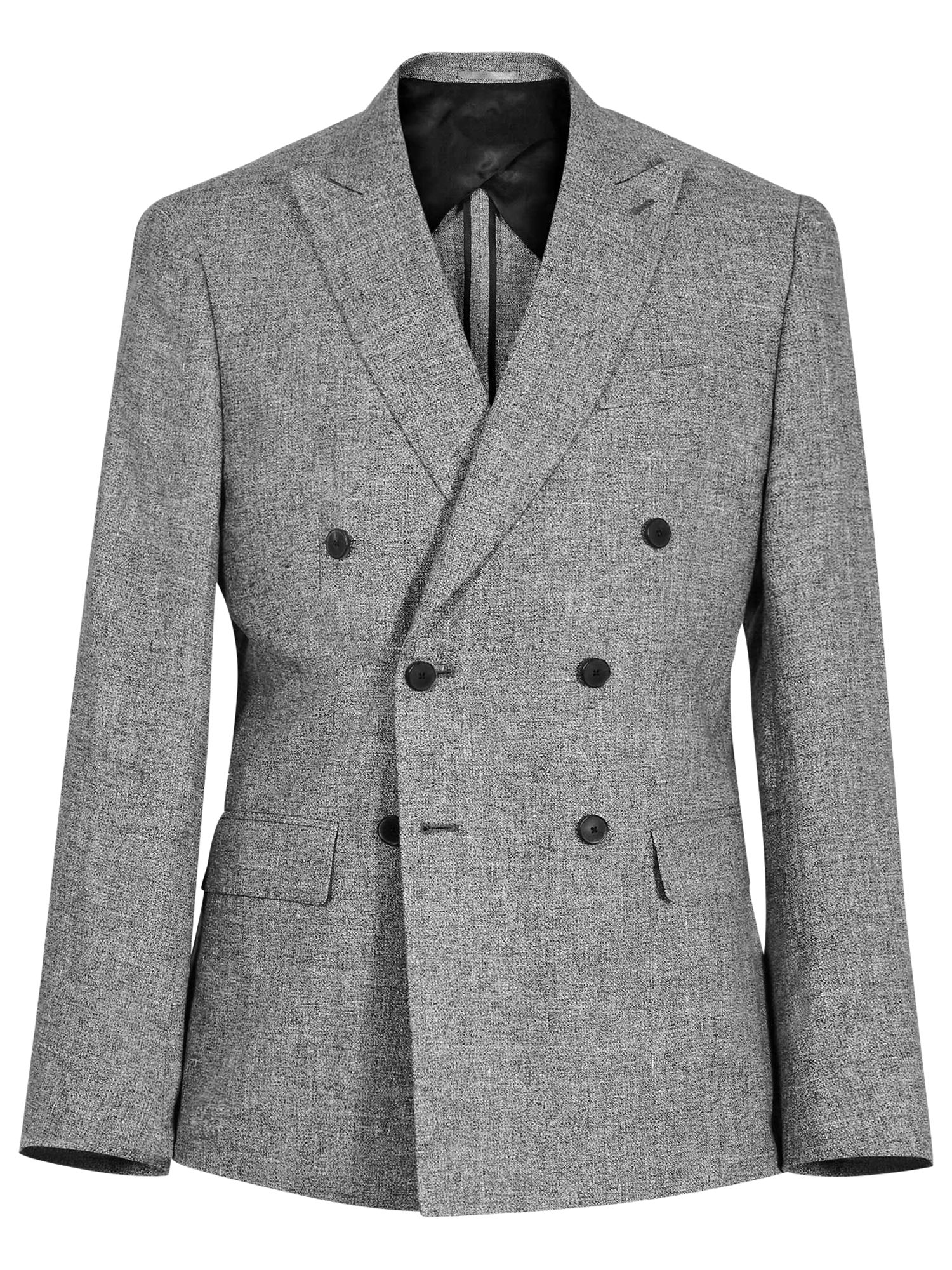 Reiss Luxor Double Breasted Linen Suit Jacket, Grey at John Lewis ...