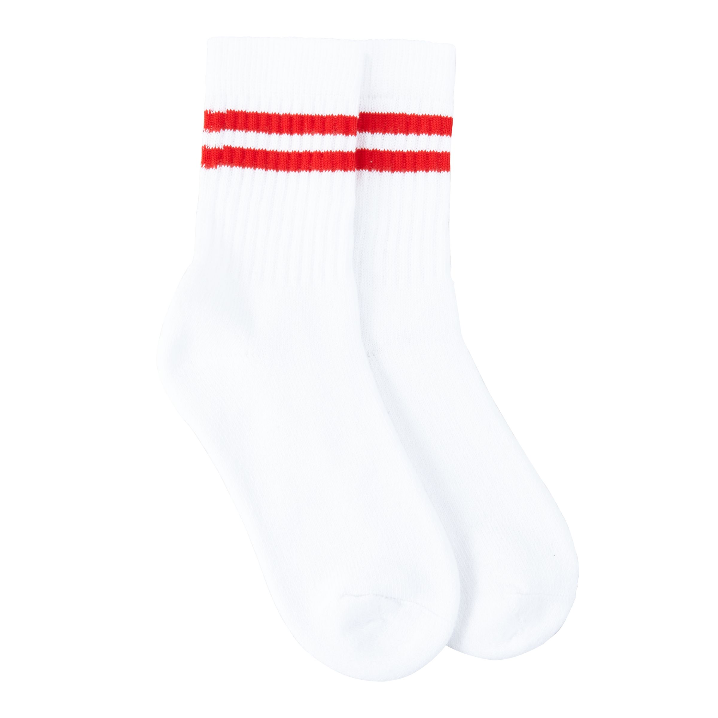 Highclare School Junior Socks, White/Red at John Lewis & Partners