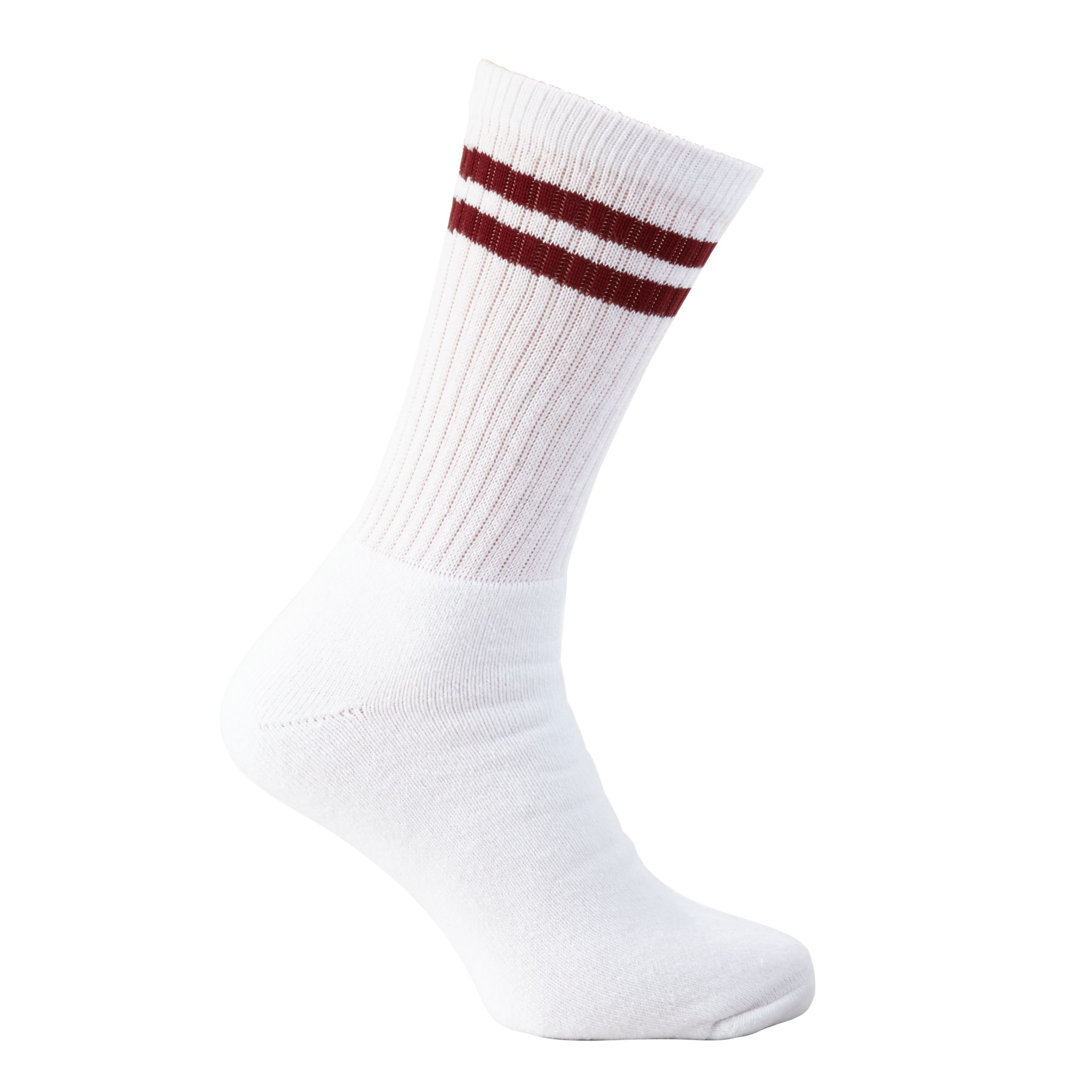 Highclare School Unisex Senior Sports Socks, White/Maroon at John Lewis ...