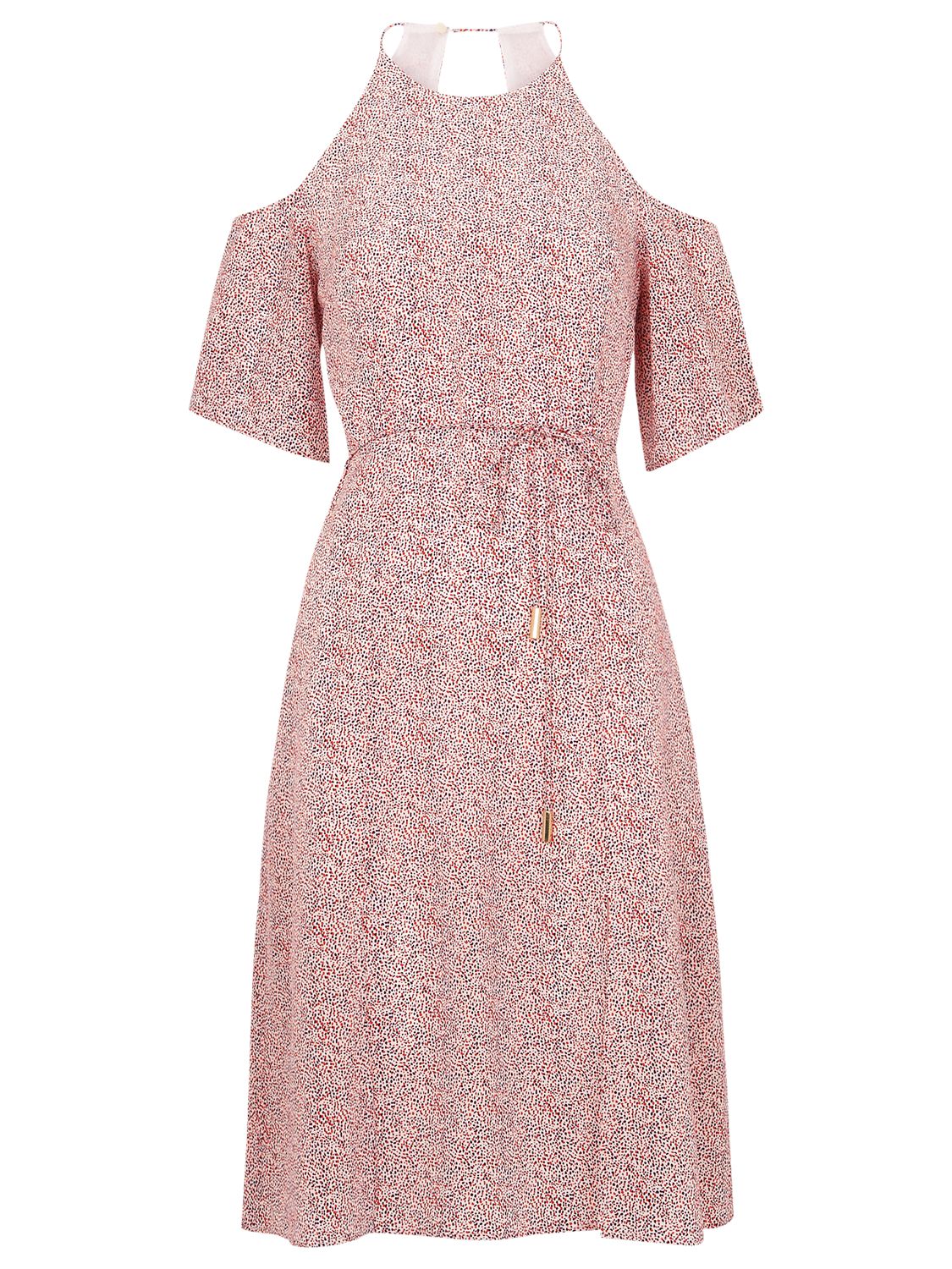Whistles Double Dot Silk Dress, Pink at John Lewis & Partners