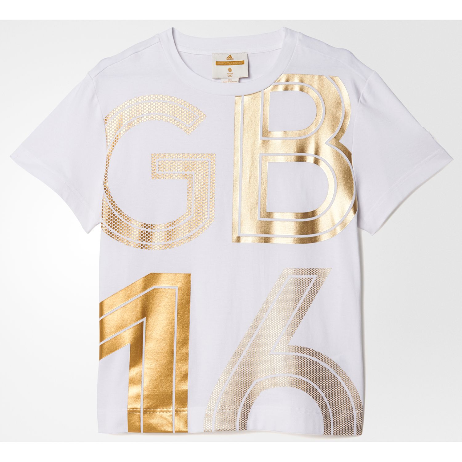 white and gold adidas shirt