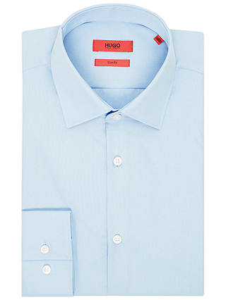 HUGO by Hugo Boss Jenno Plain Cotton Slim Fit Shirt, Light/Pastel Blue
