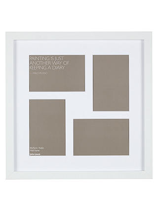 John Lewis & Partners Multi-aperture Square Box Photo Frame, 4 Photo, 4 x 6" (10 x 15cm)