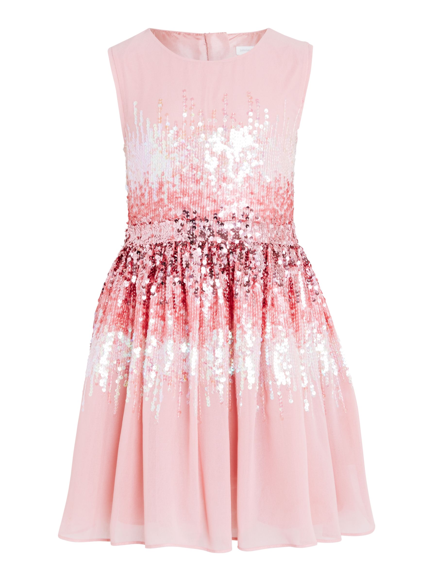 John Lewis Girls' Sequin Dress, Pink at 