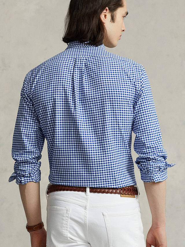 Polo Ralph Lauren Custom Fit Oxford Shirt, Gingham Blue / White