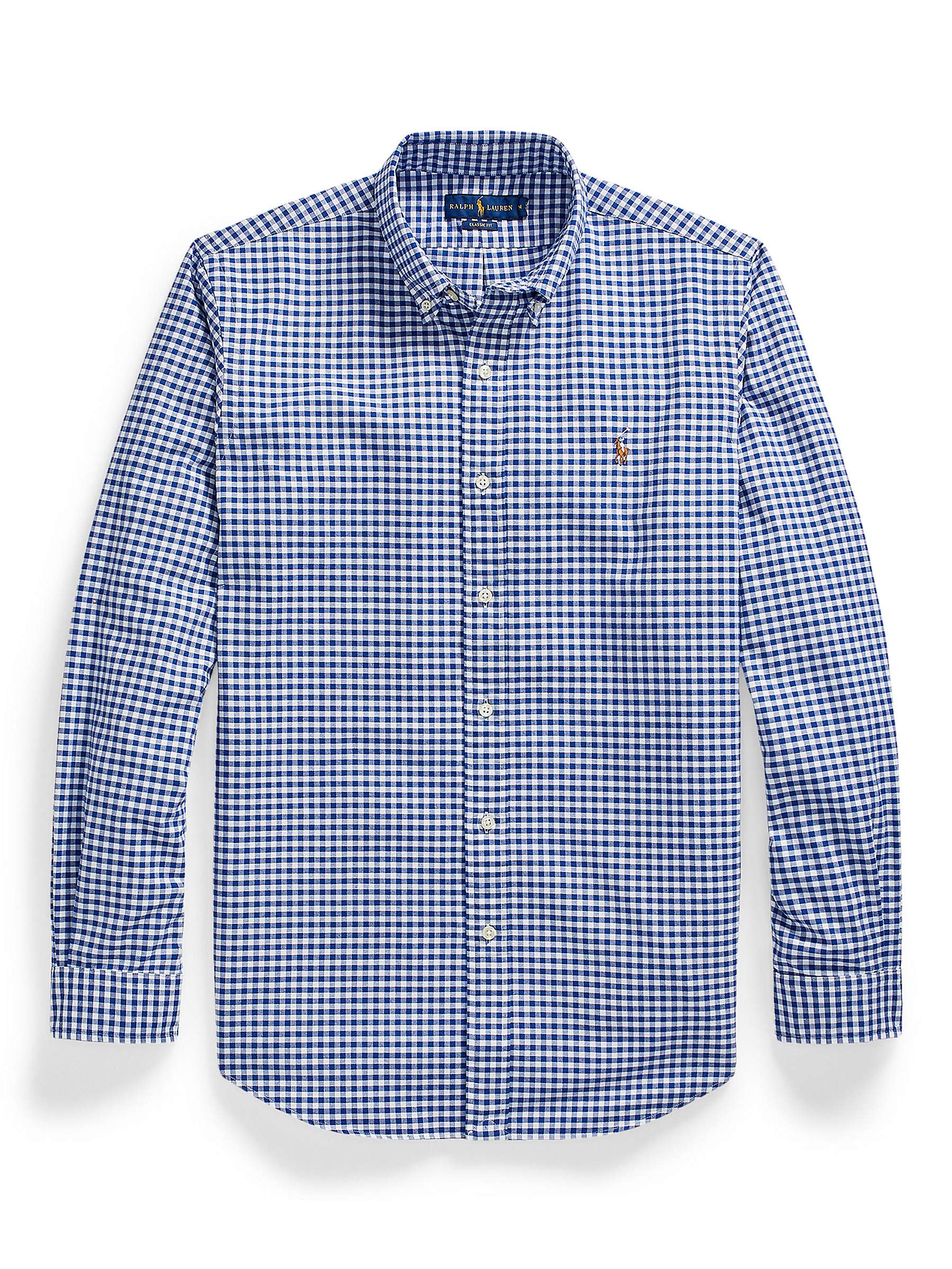 Buy Polo Ralph Lauren Custom Fit Oxford Shirt, Gingham Blue / White Online at johnlewis.com