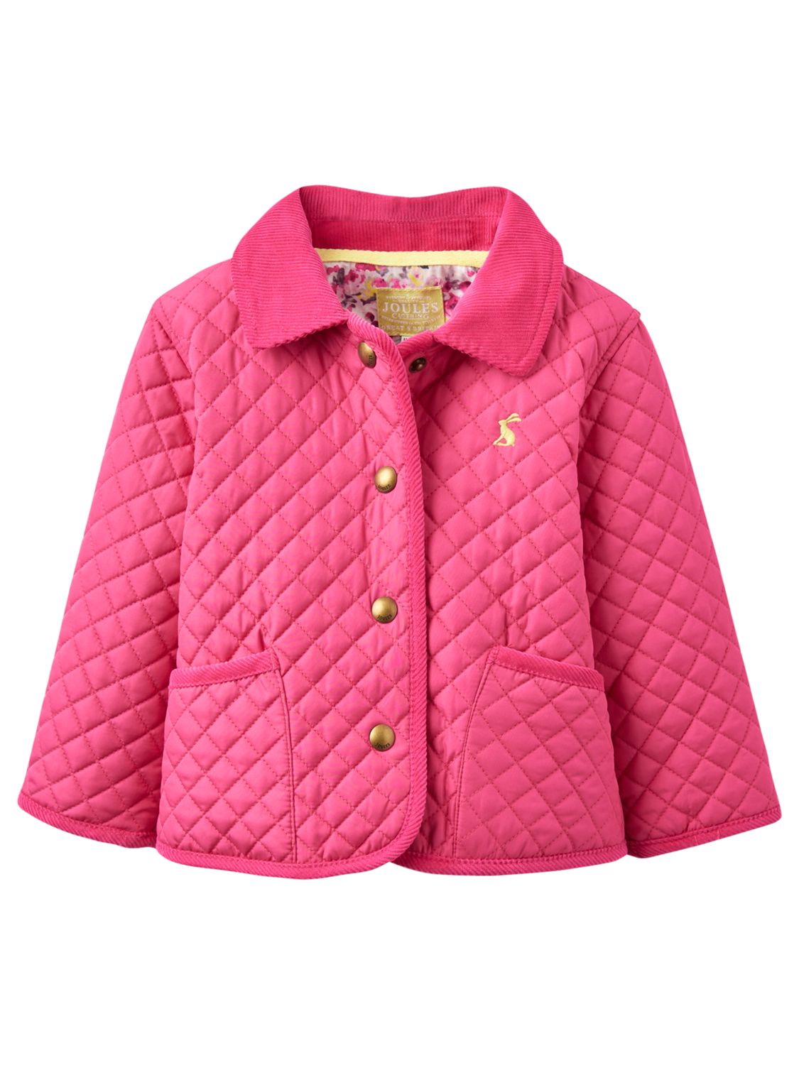 Baby Joule Mabel Quilt Coat, Pink at John Lewis & Partners