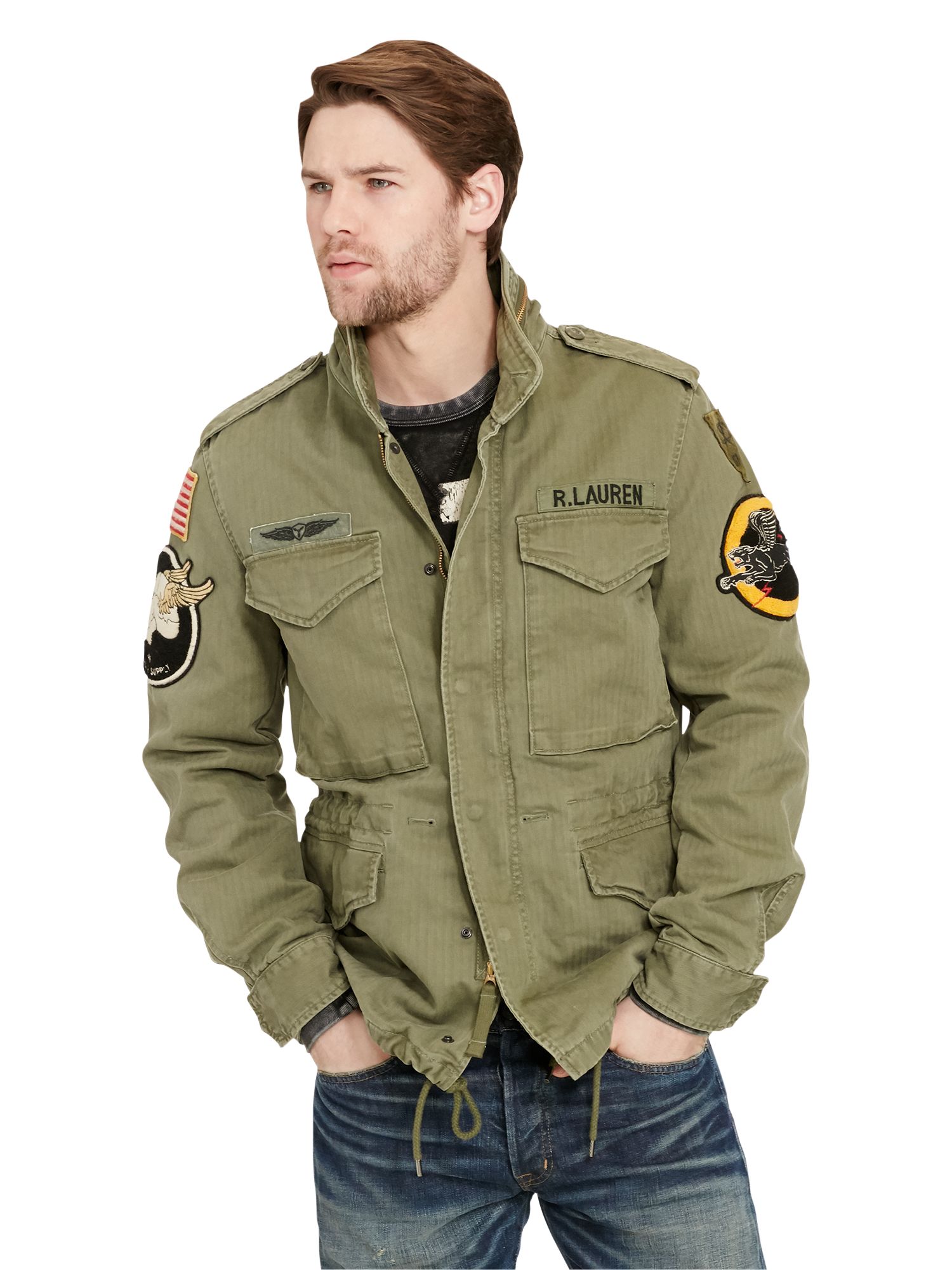 Denim & Supply Ralph Lauren Field Jacket, Marine Corp Olive